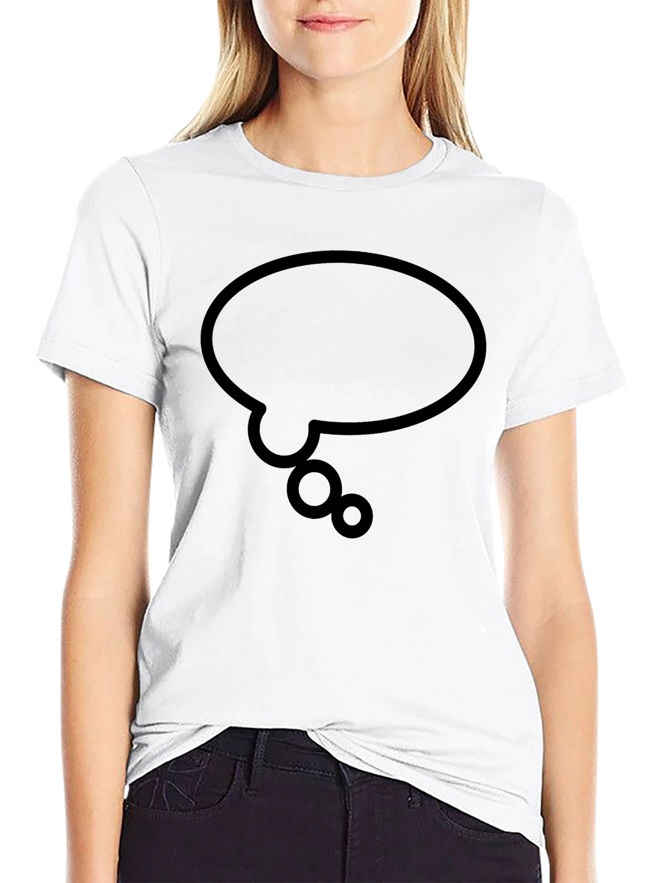Black T-Shirt with Think Bubble Design