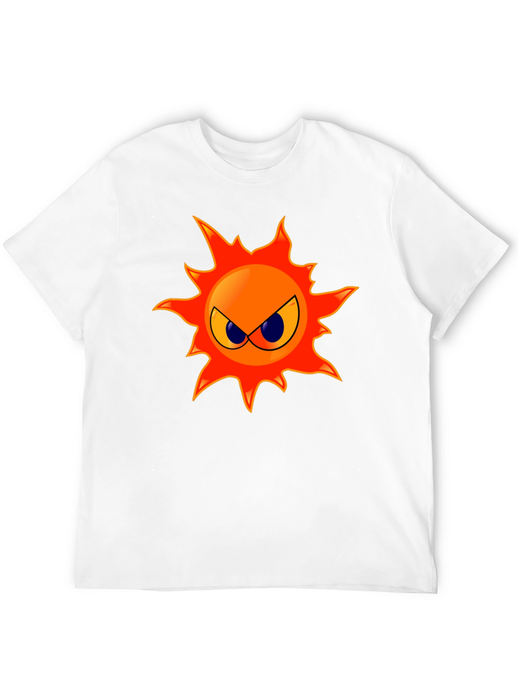 Angry Sun Graphic Tee - Black Cotton T-Shirt