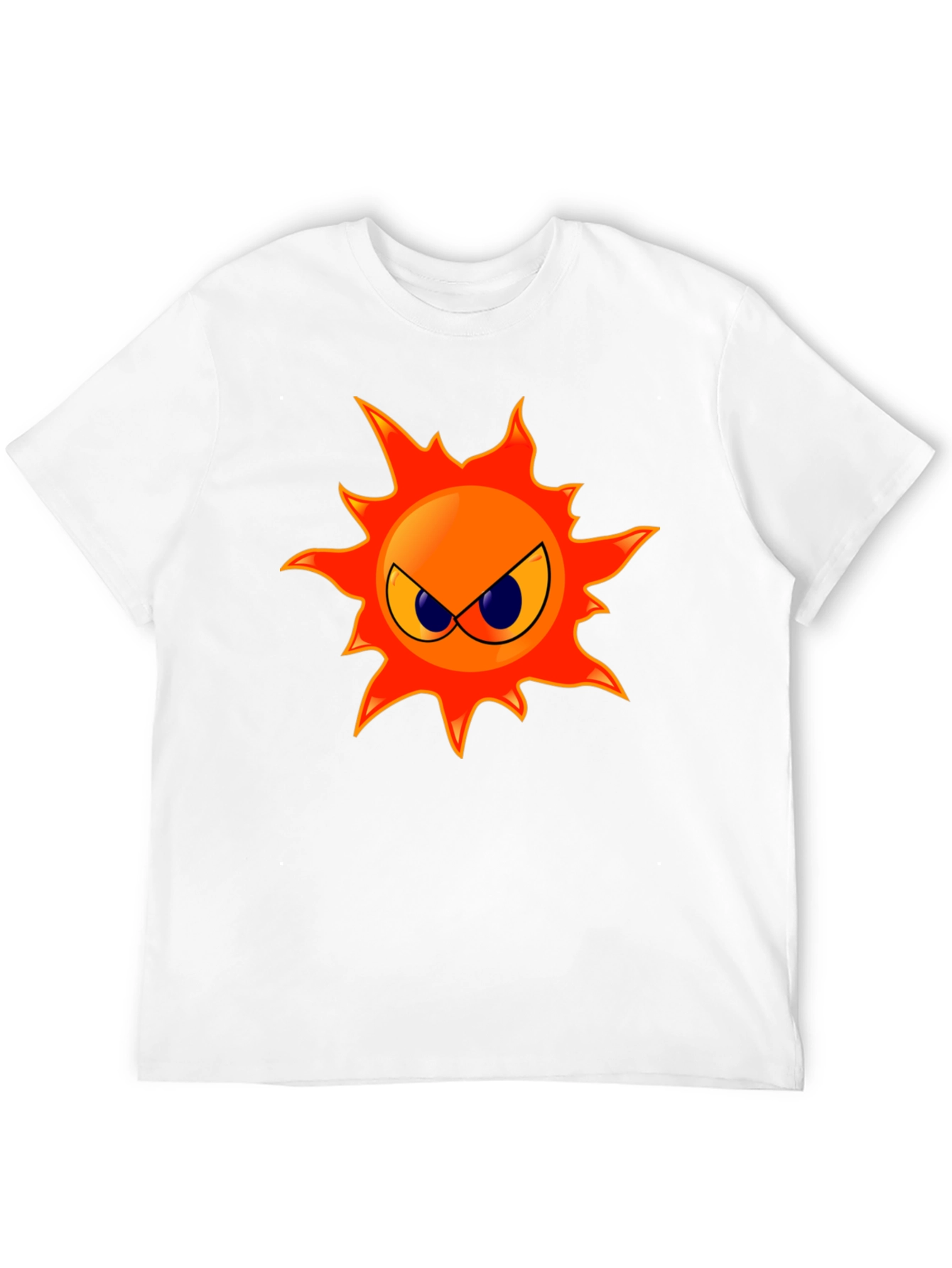 Angry Sun Graphic Tee - Black Cotton T-Shirt
