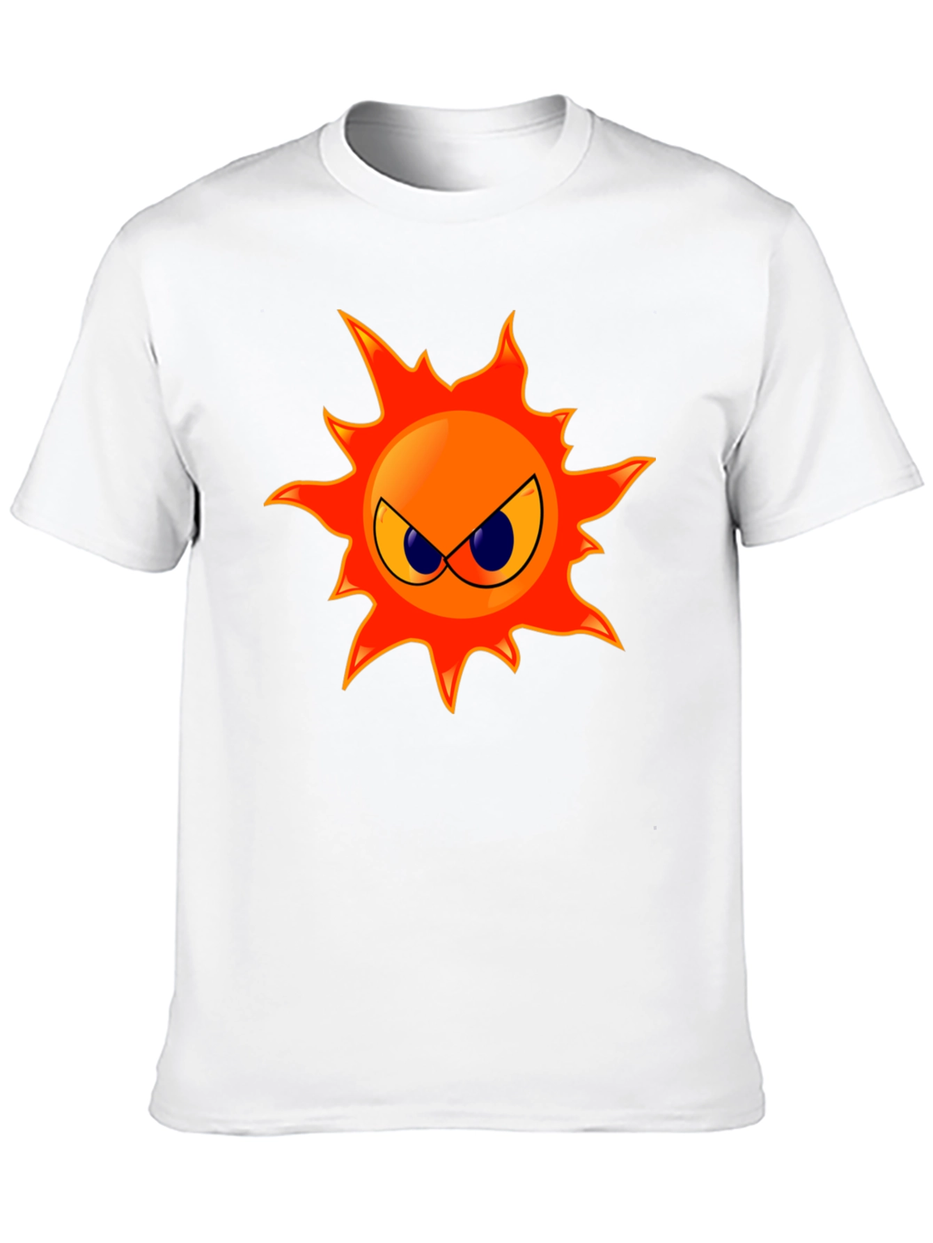 Angry Sun Graphic Tee - Black Cotton T-Shirt