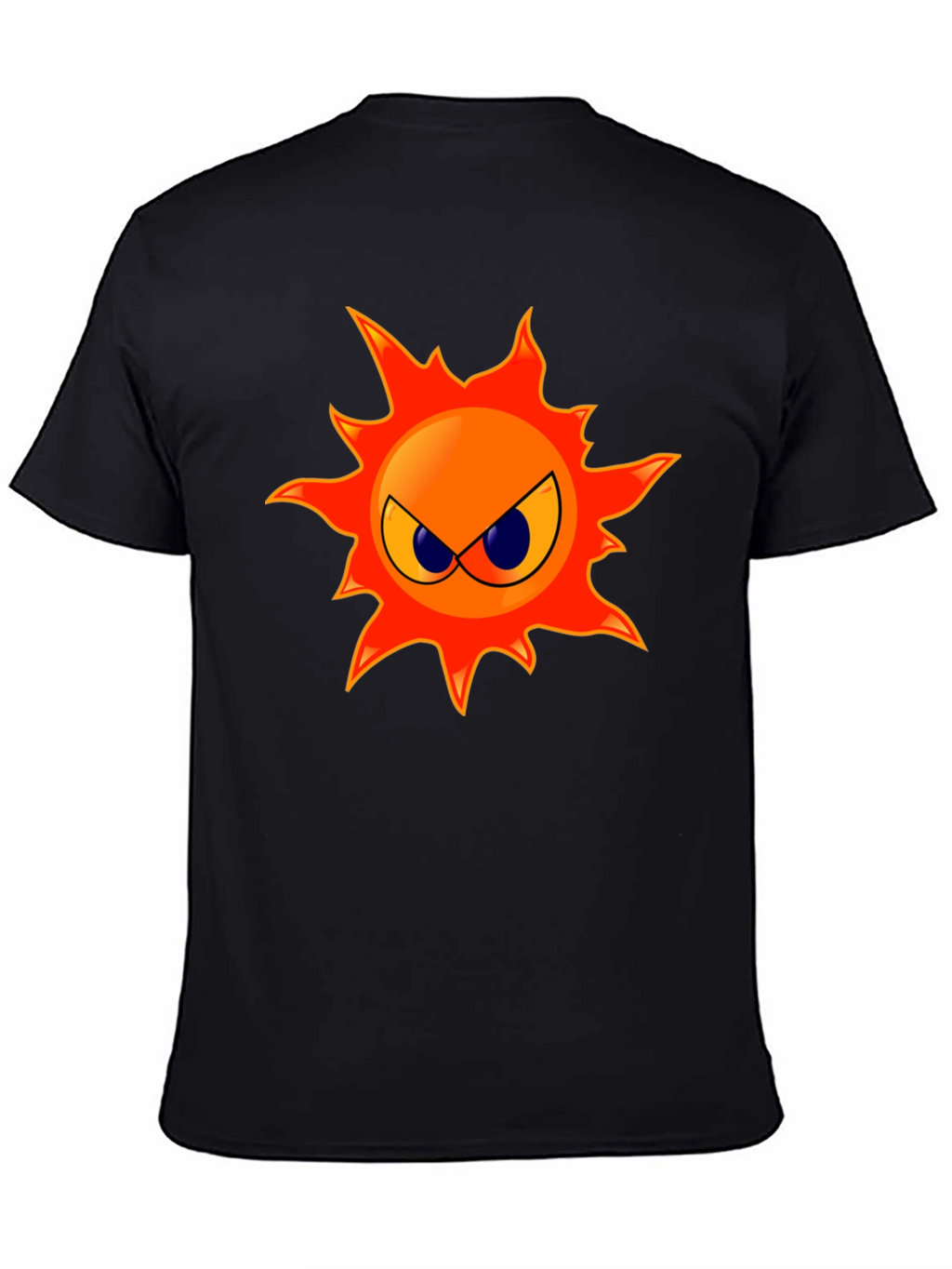 Angry Sun Graphic Tee - Black Cotton T-Shirt