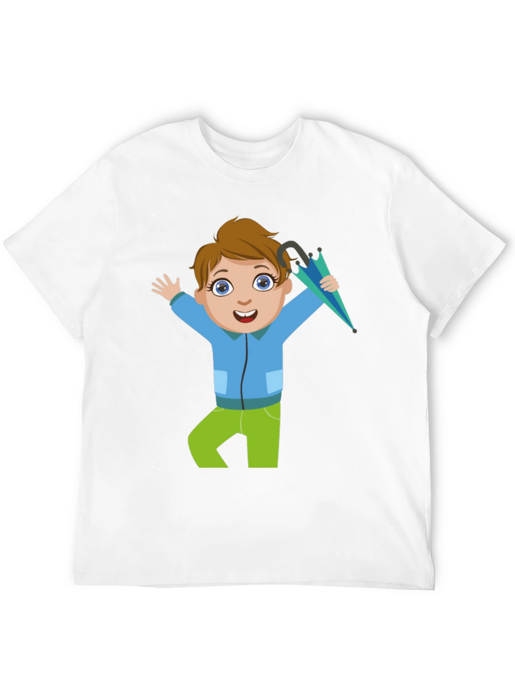 Cartoon Boy Black T-Shirt