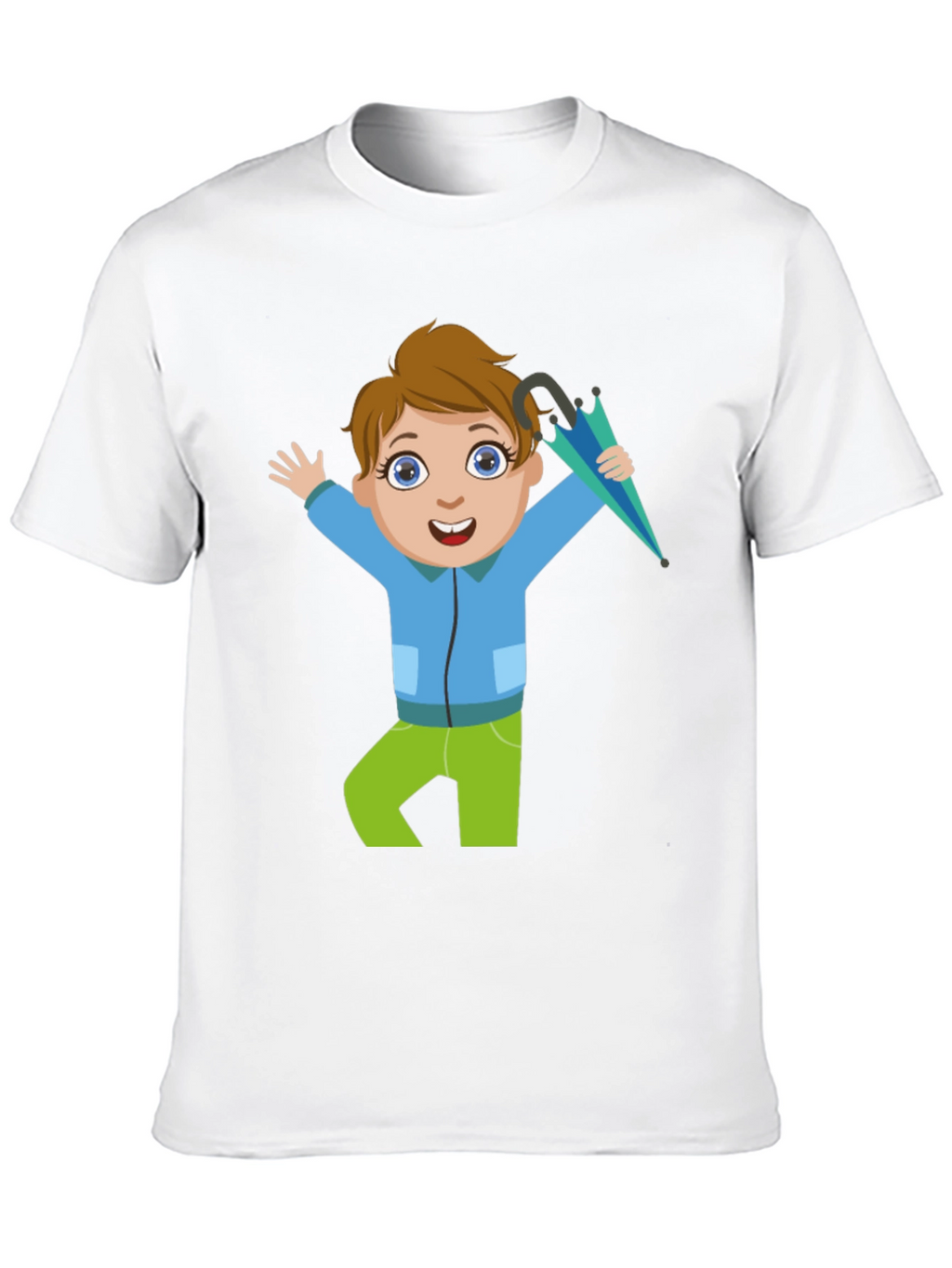Cartoon Boy Black T-Shirt