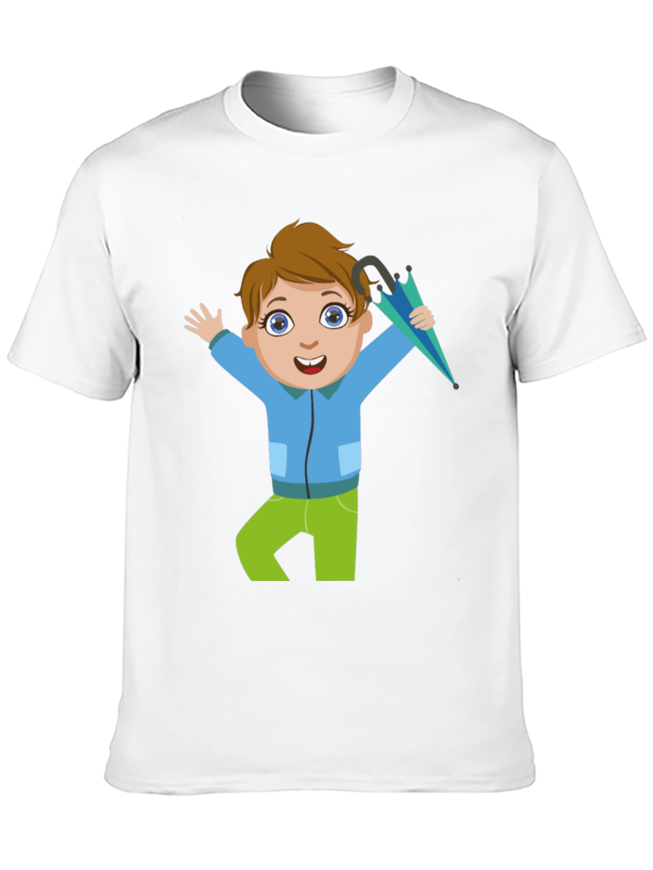 Cartoon Boy Black T-Shirt