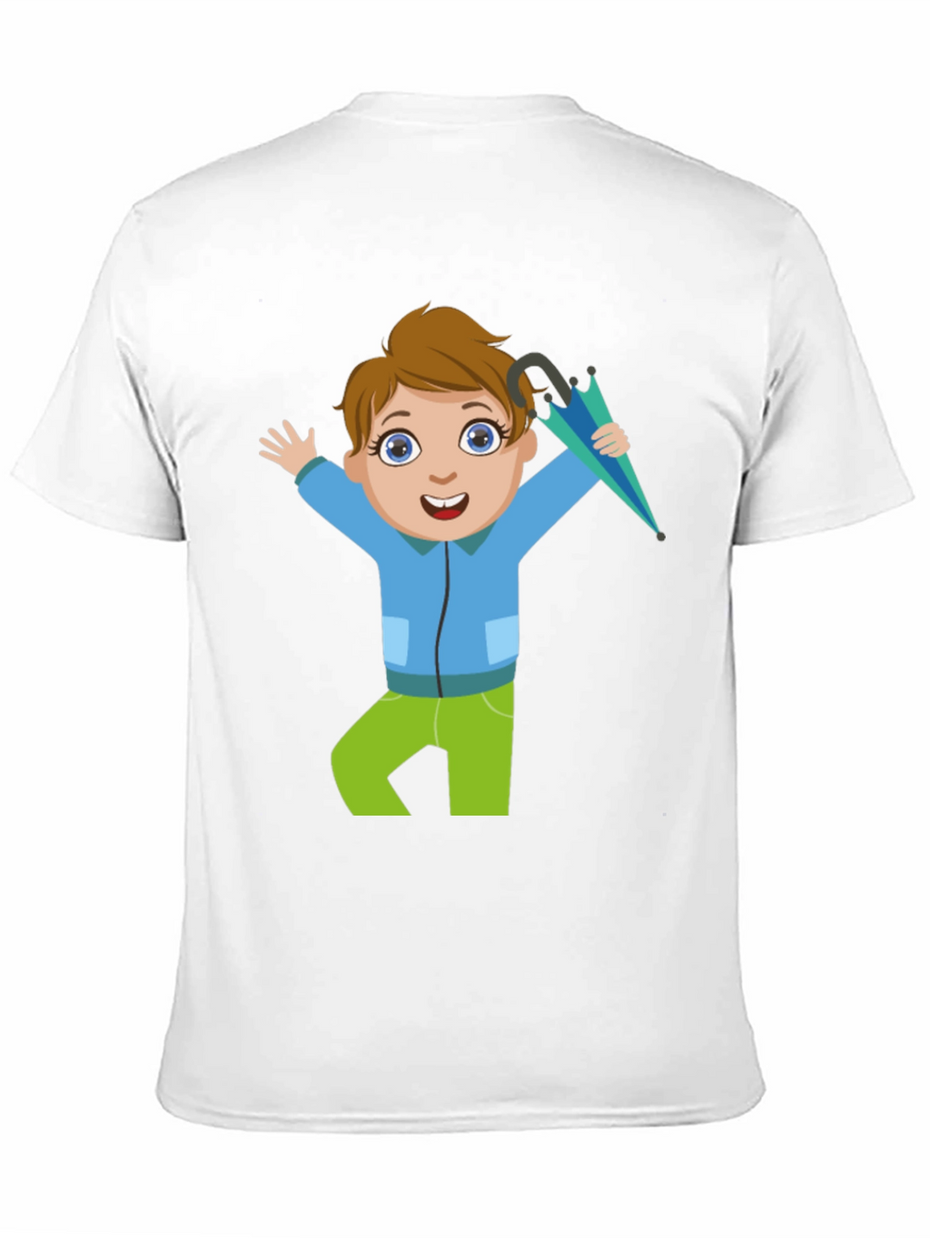 Cartoon Boy Black T-Shirt