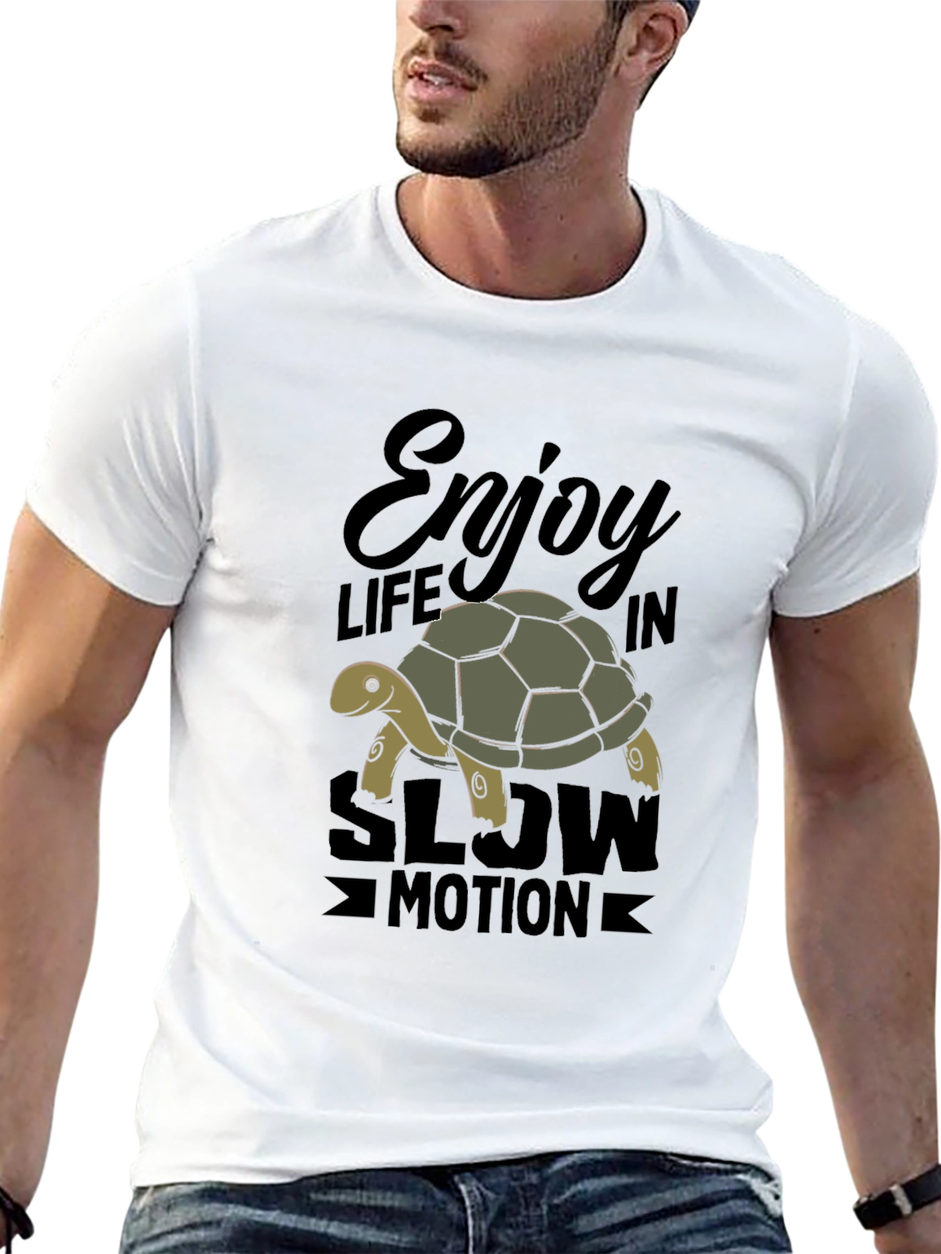 Enjoy Life Turtle Graphic T-Shirt