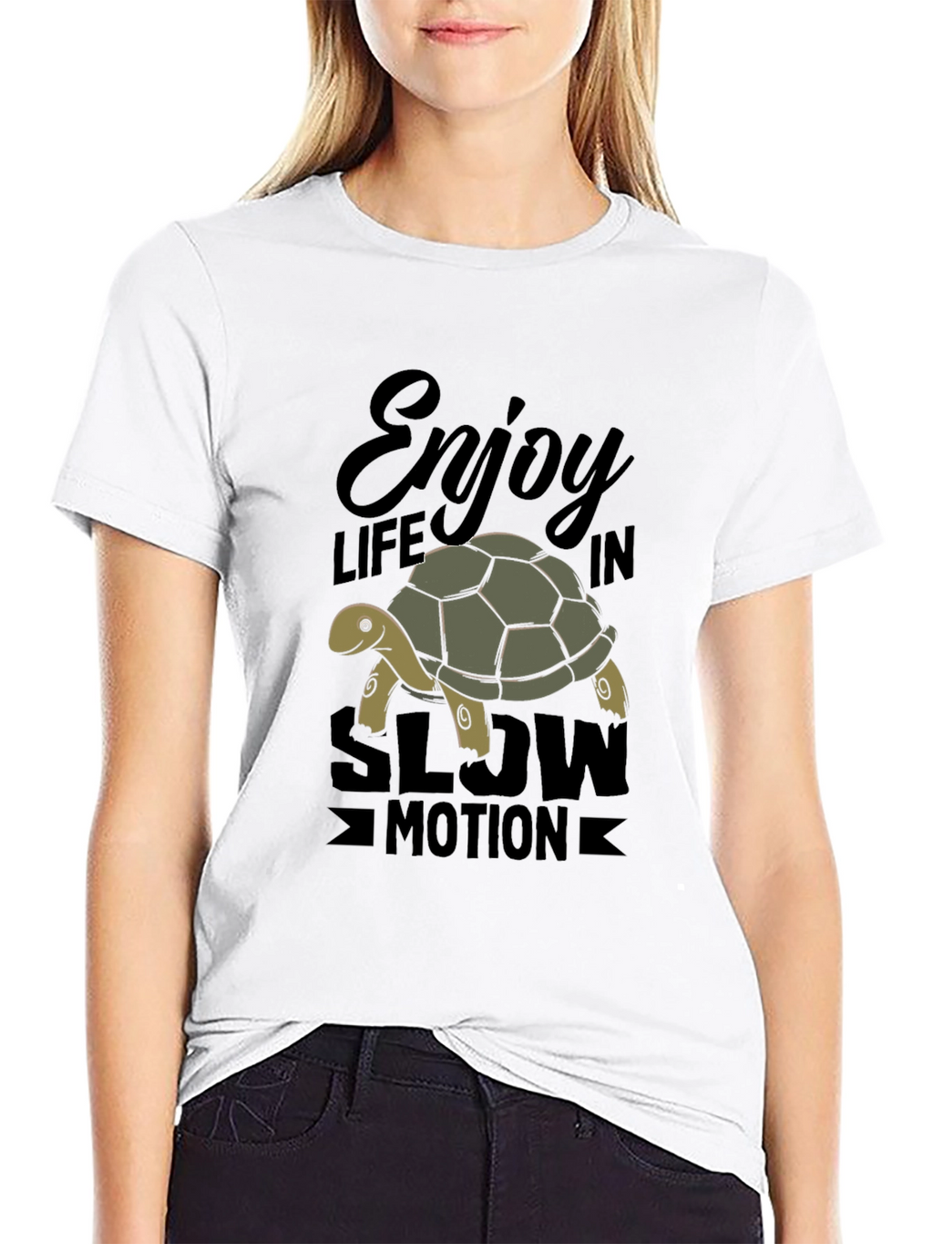 Enjoy Life Turtle Graphic T-Shirt