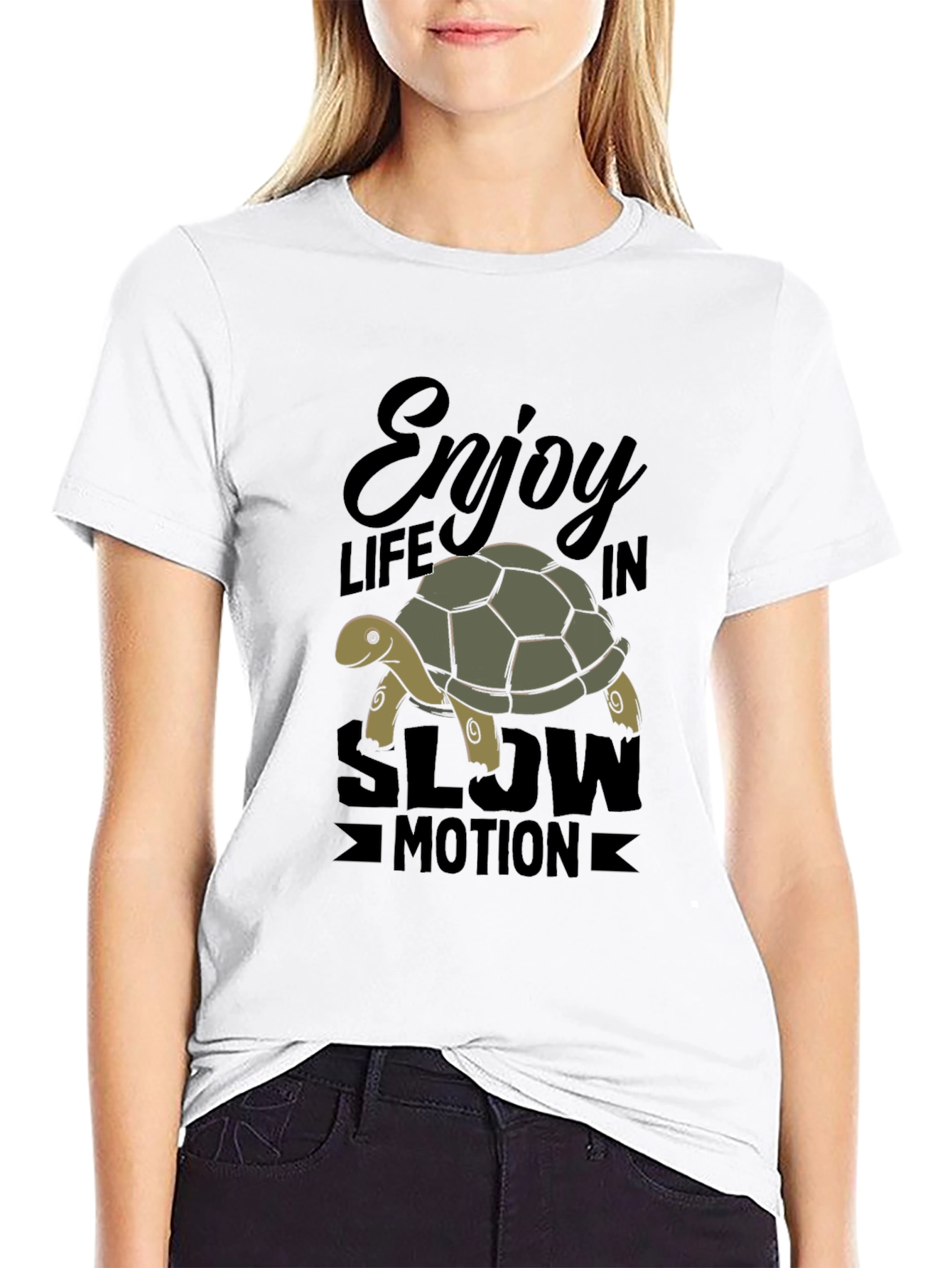 Enjoy Life Turtle Graphic T-Shirt