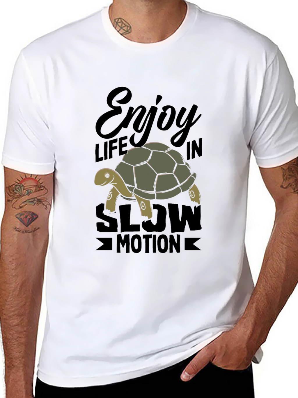 Enjoy Life Turtle Graphic T-Shirt