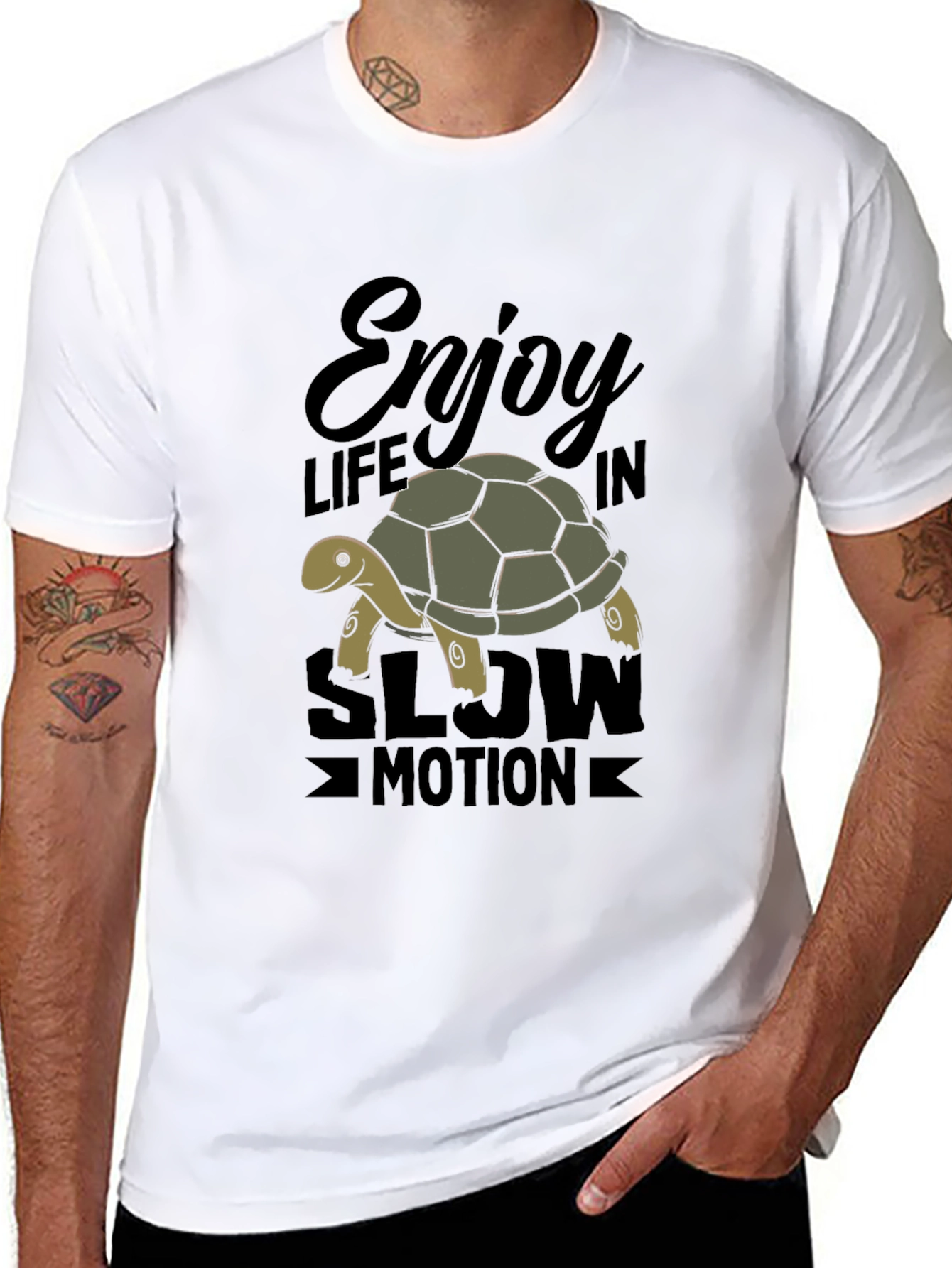 Enjoy Life Turtle Graphic T-Shirt