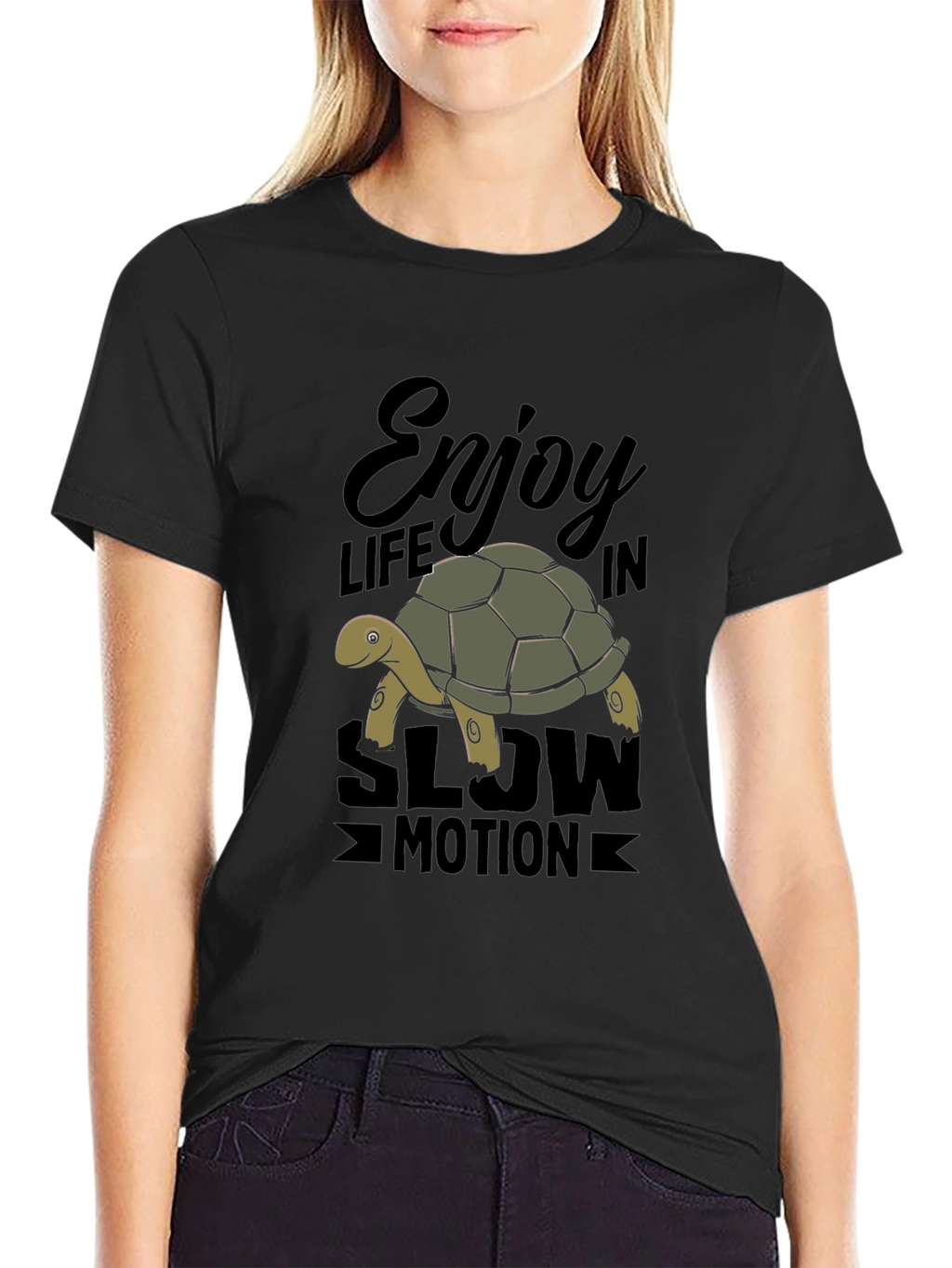 Enjoy Life Turtle Graphic T-Shirt