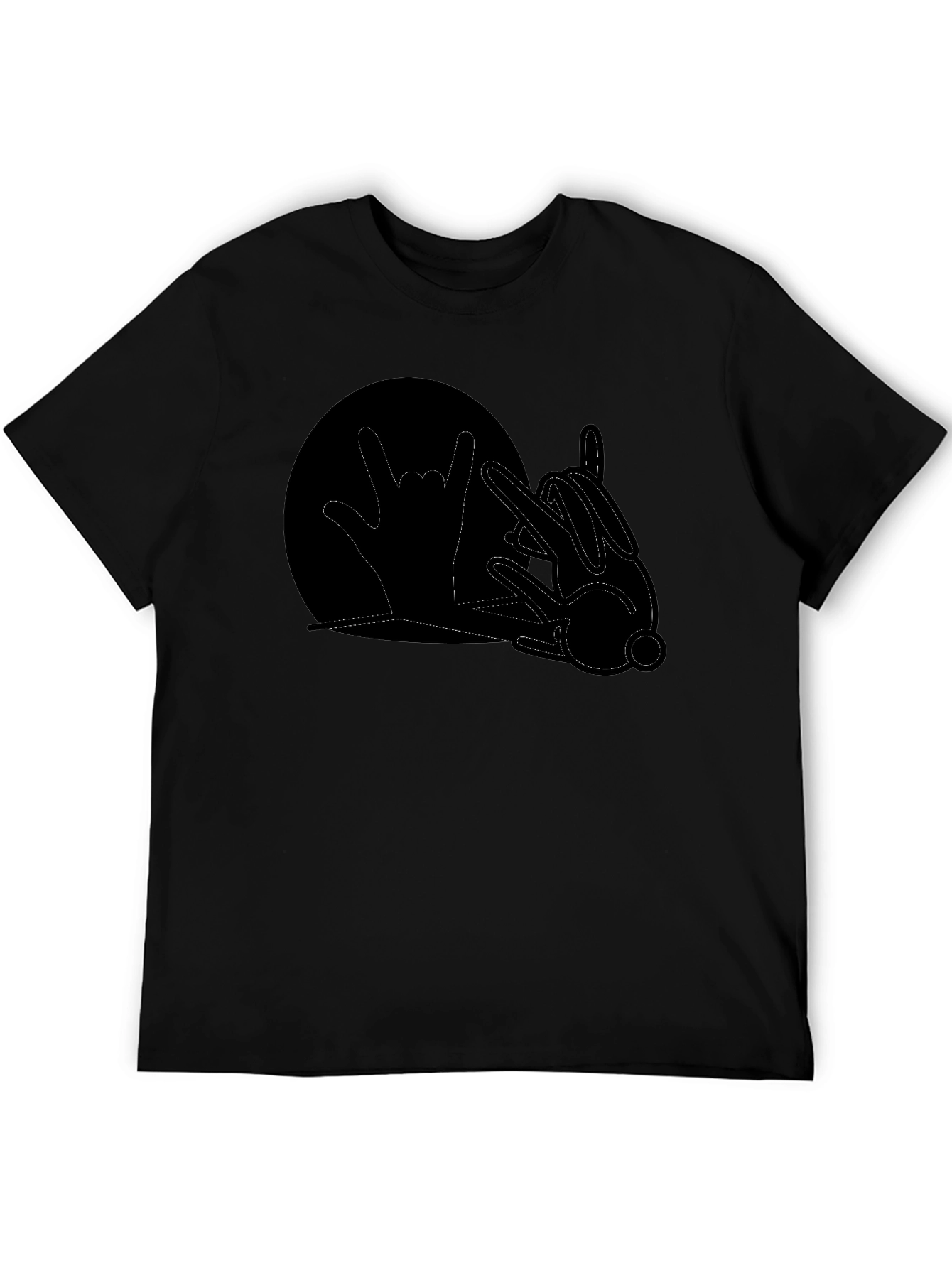 Rock On Rabbit Graphic T-Shirt - Black