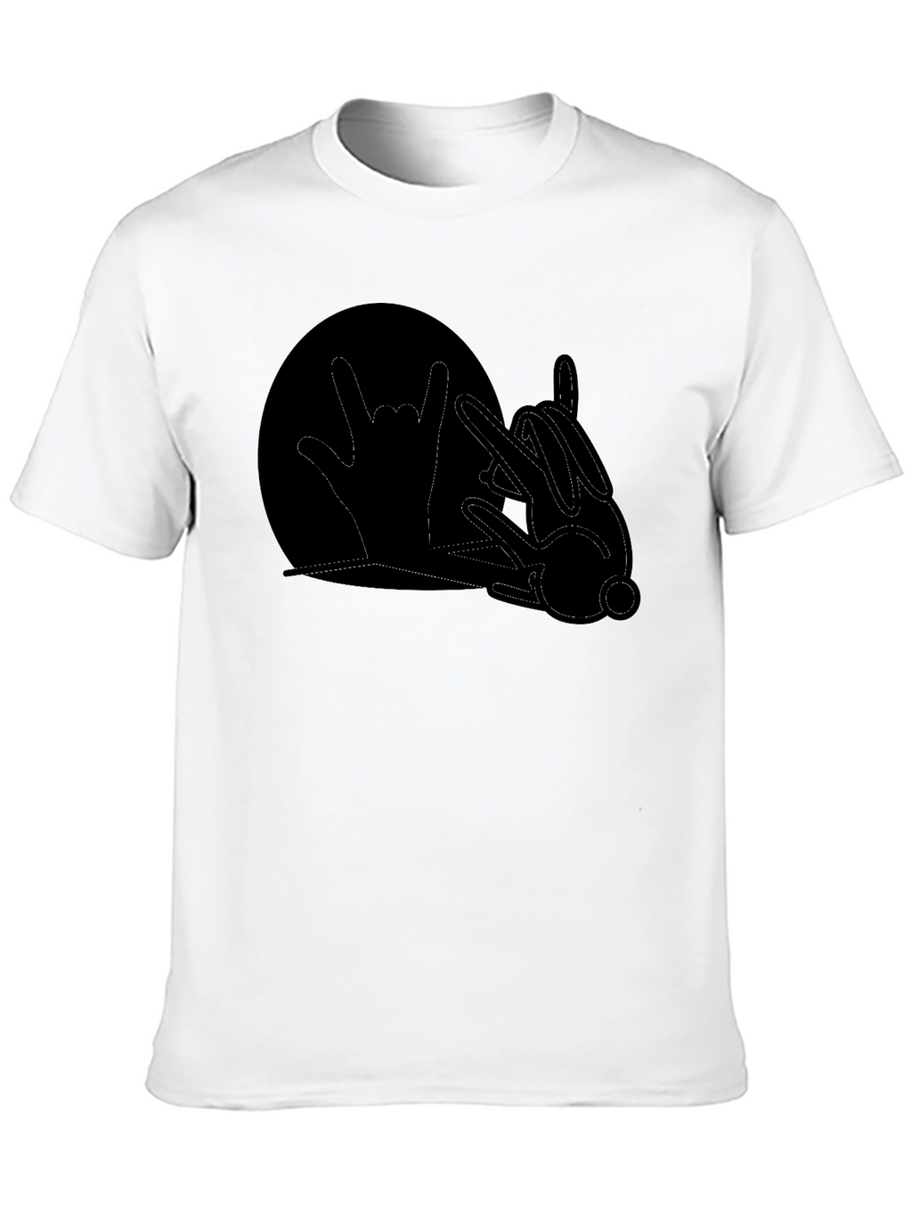 Rock On Rabbit Graphic T-Shirt - Black
