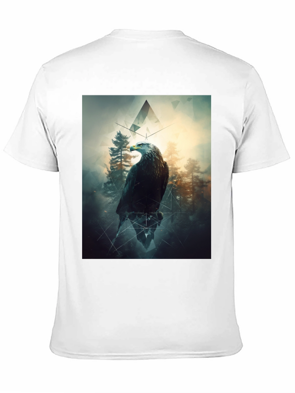 Eagle Forest Graphic Print Black T-Shirt