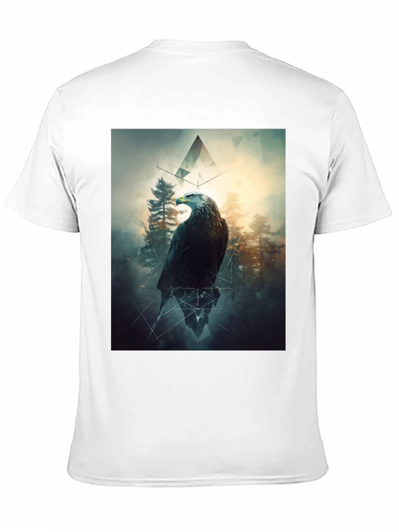 Eagle Forest Graphic Print Black T-Shirt