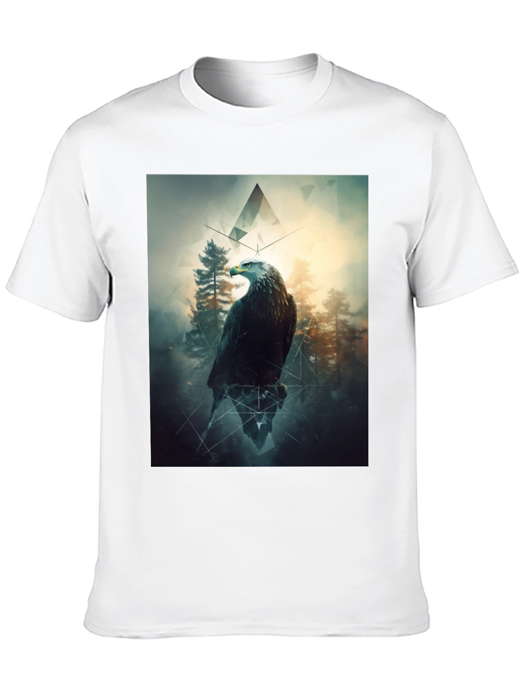 Eagle Forest Graphic Print Black T-Shirt