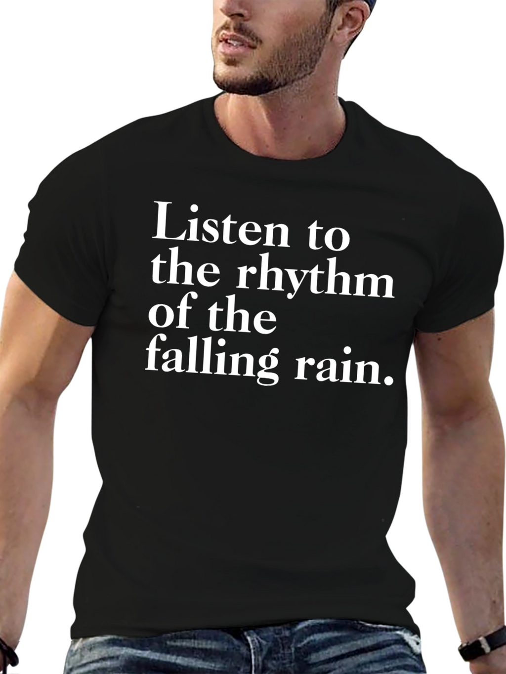 Rhythm of Rain T-Shirt - Black Graphic Tee