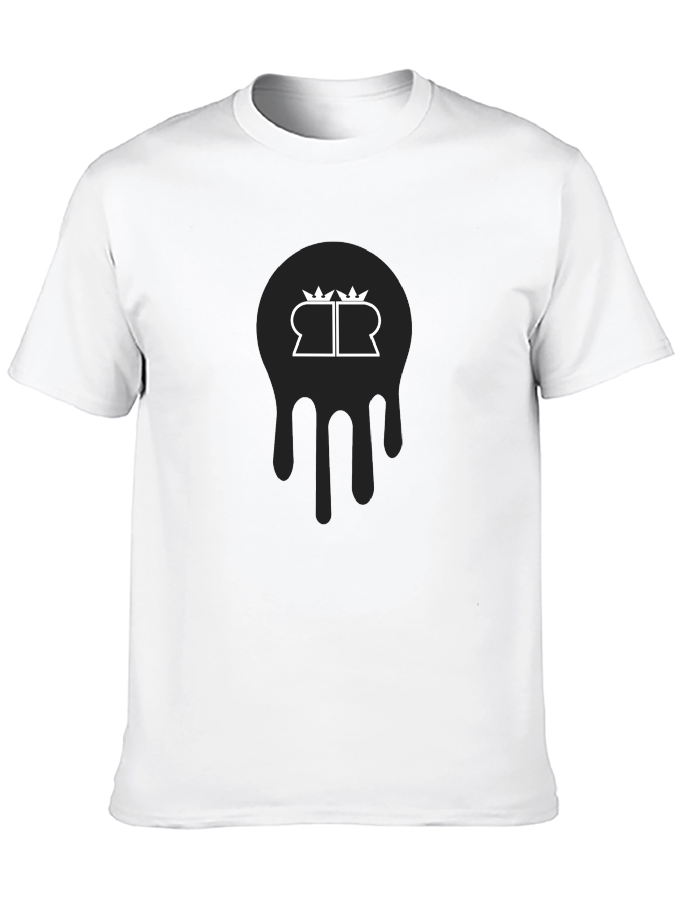 Mens Black Graphic Tee - Dripping Crown Logo