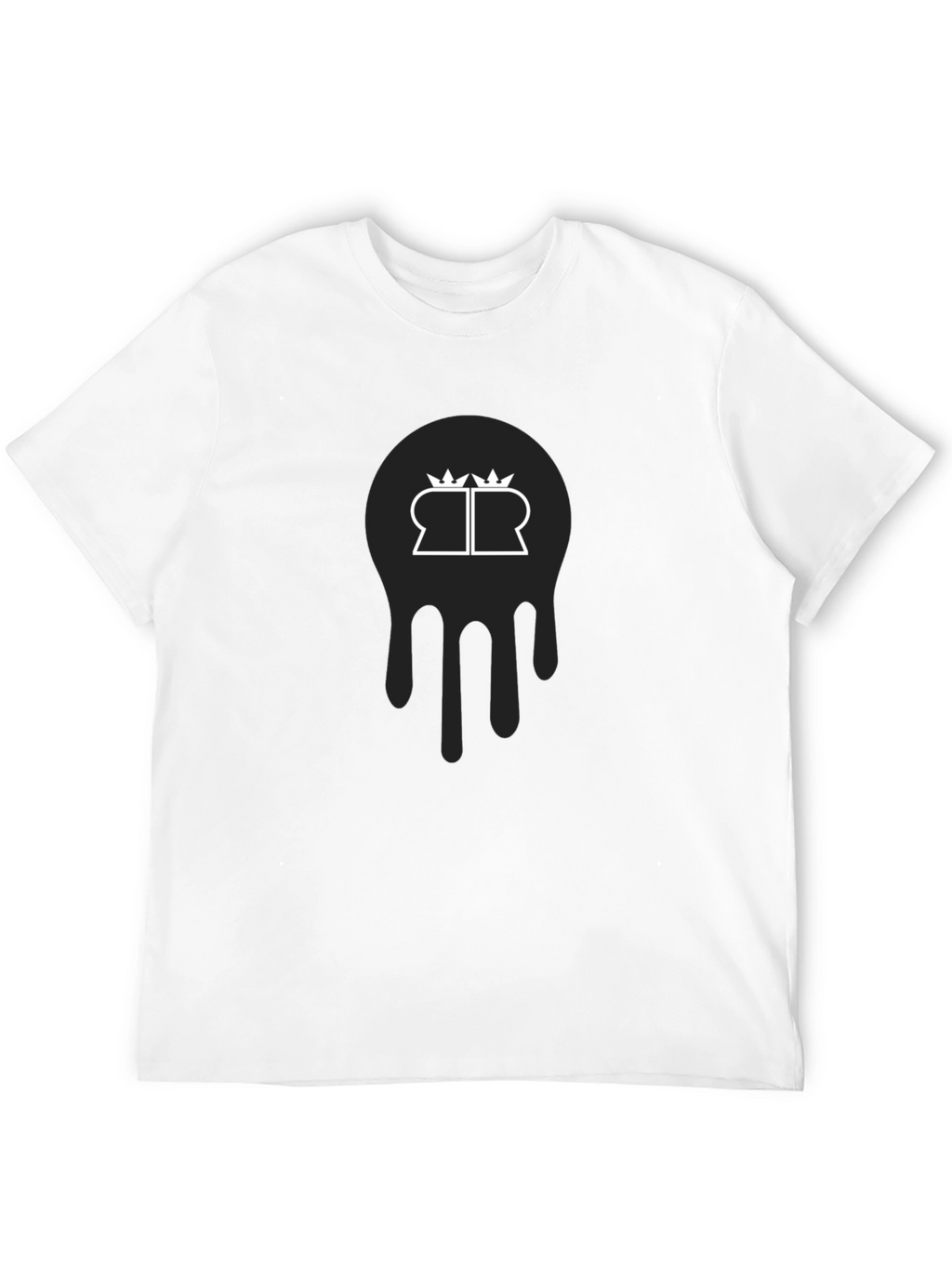 Mens Black Graphic Tee - Dripping Crown Logo