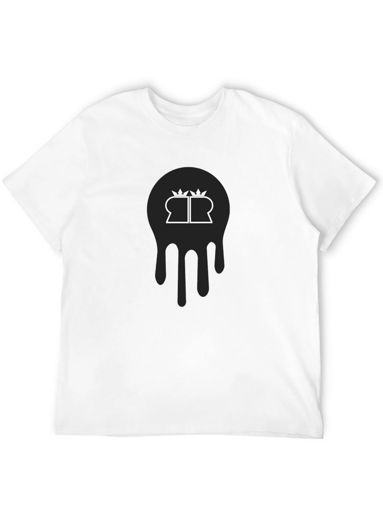 Mens Black Graphic Tee - Dripping Crown Logo