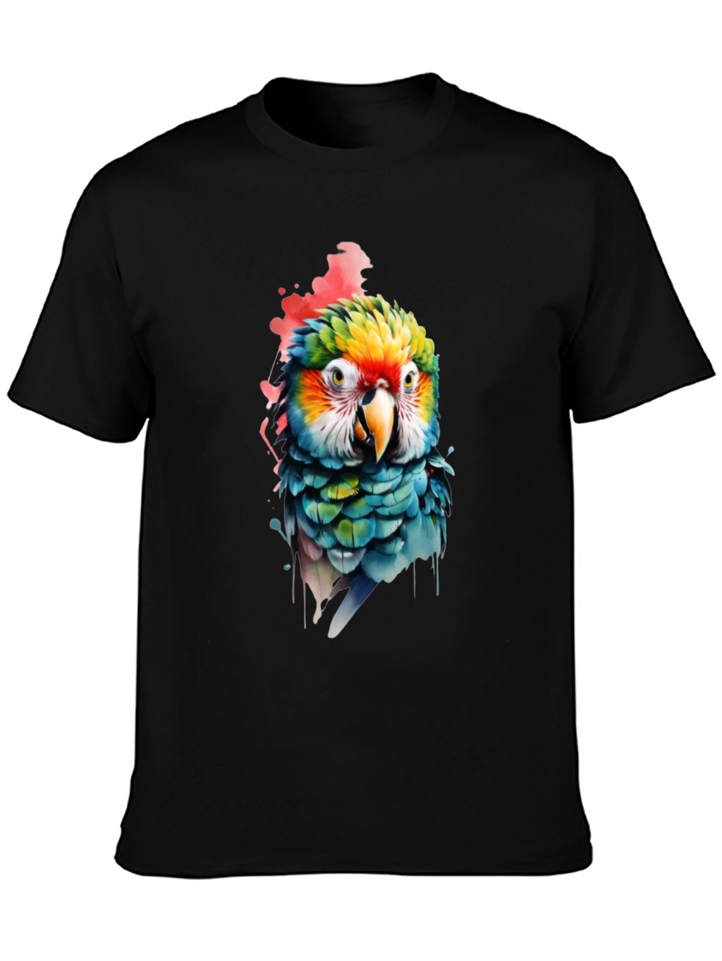 Parrot Graphic Print Black T-Shirt