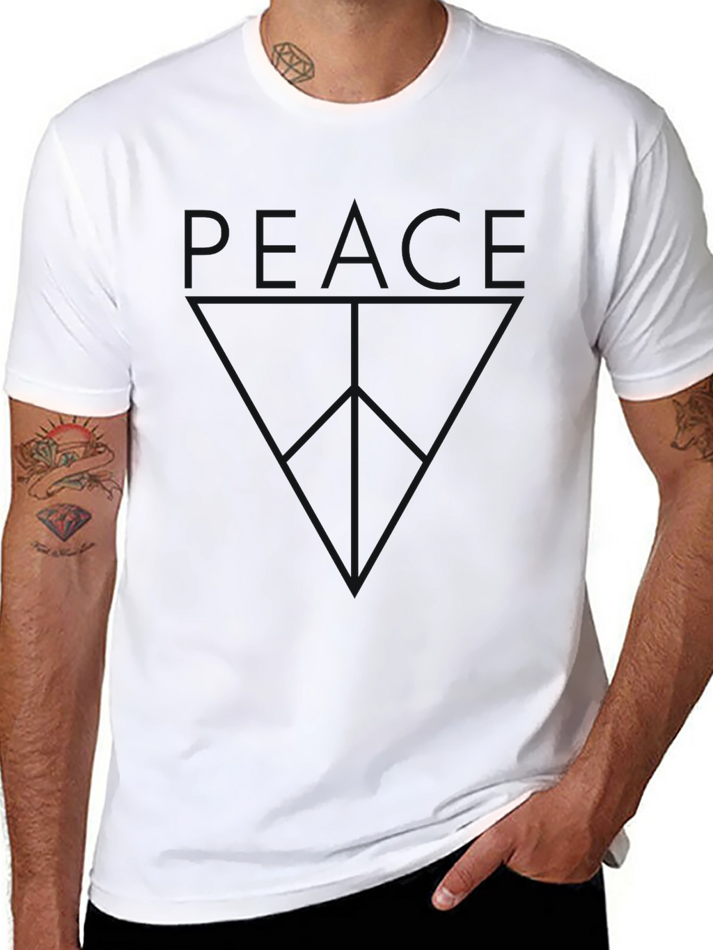 Black Peace Graphic T-Shirt - Menswear