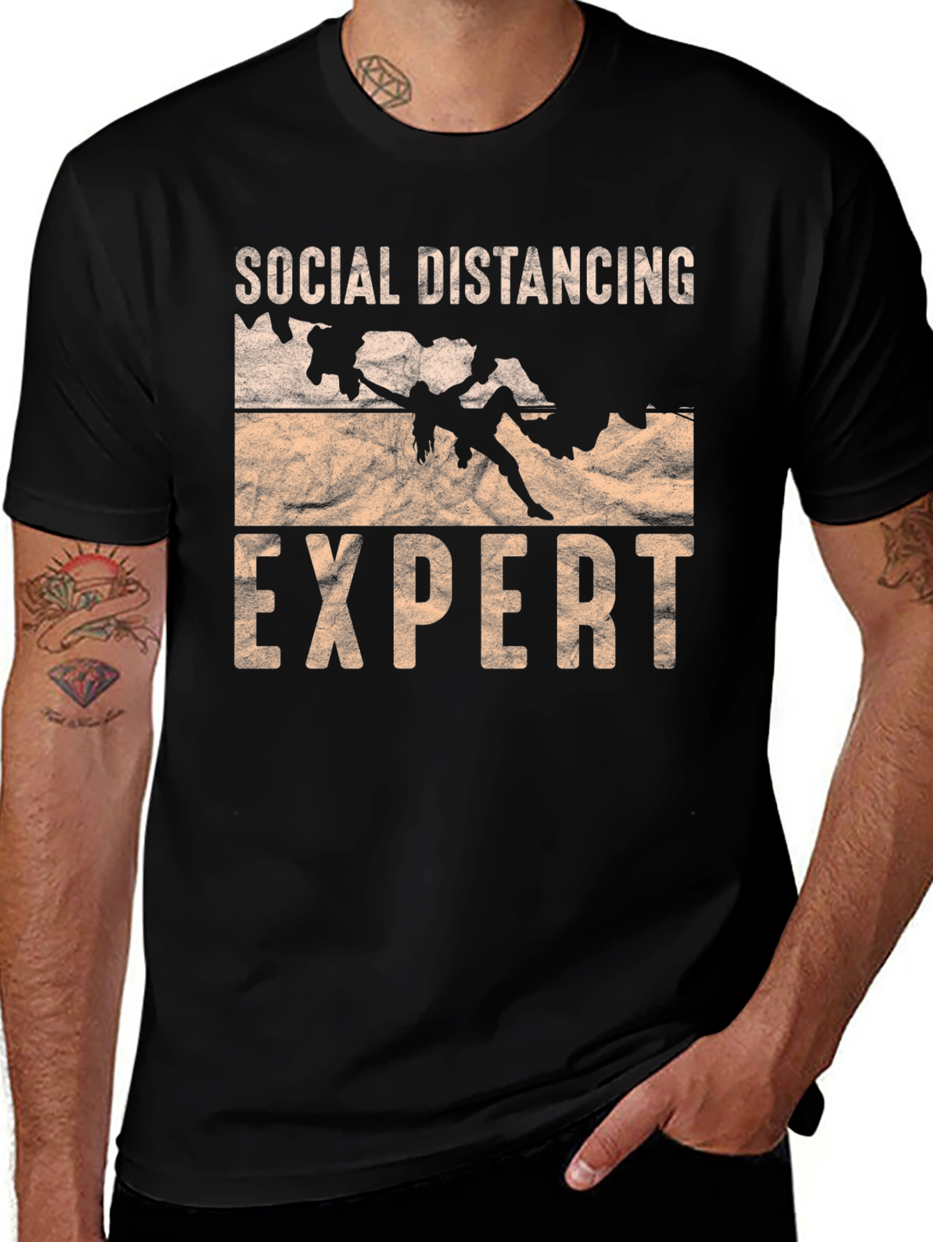 Social Distancing Expert Climbing T-Shirt