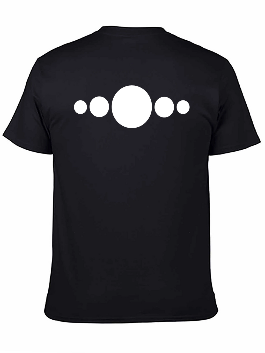 Minimalist White Circle Design Black T-Shirt