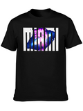 Miami Palm Tree Graphic Print Black T-Shirt