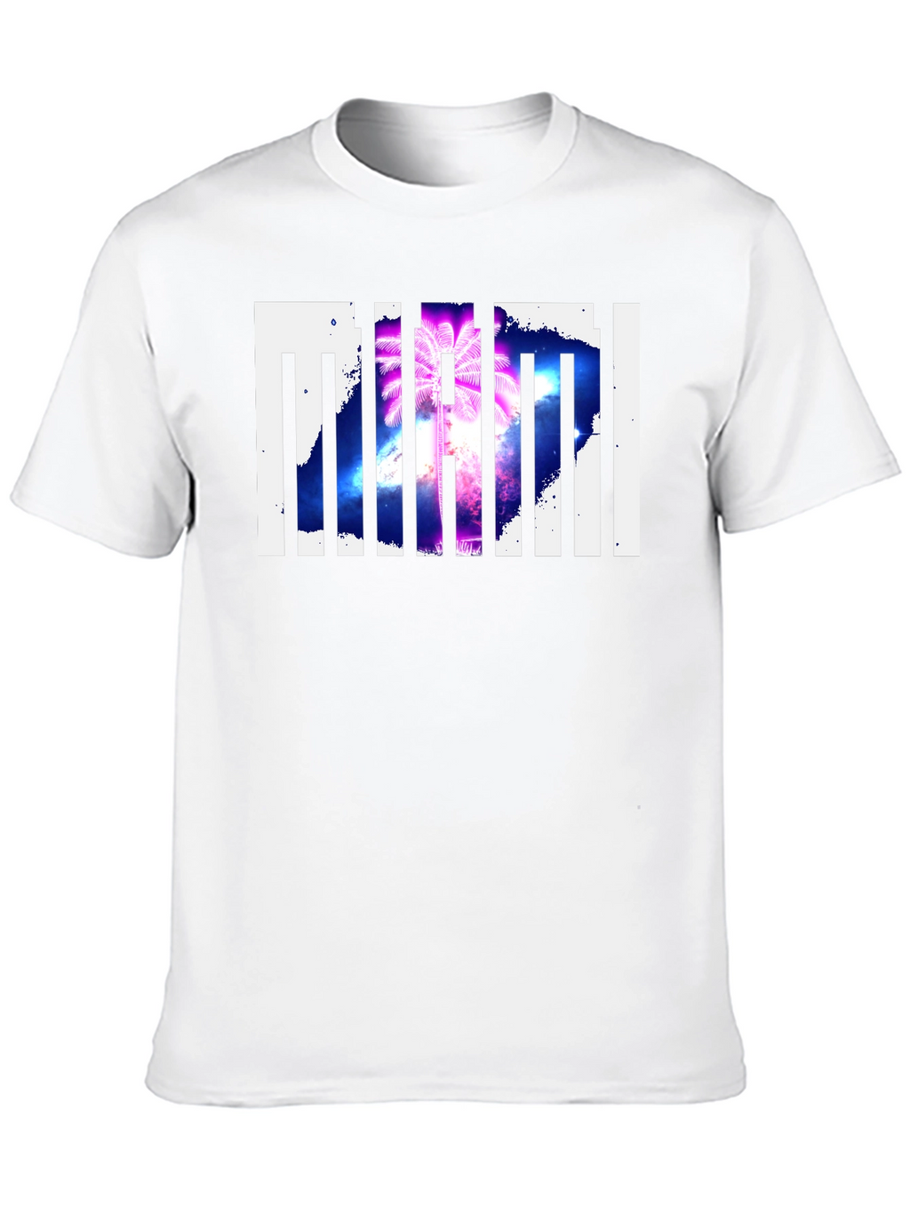 Miami Palm Tree Graphic Print Black T-Shirt