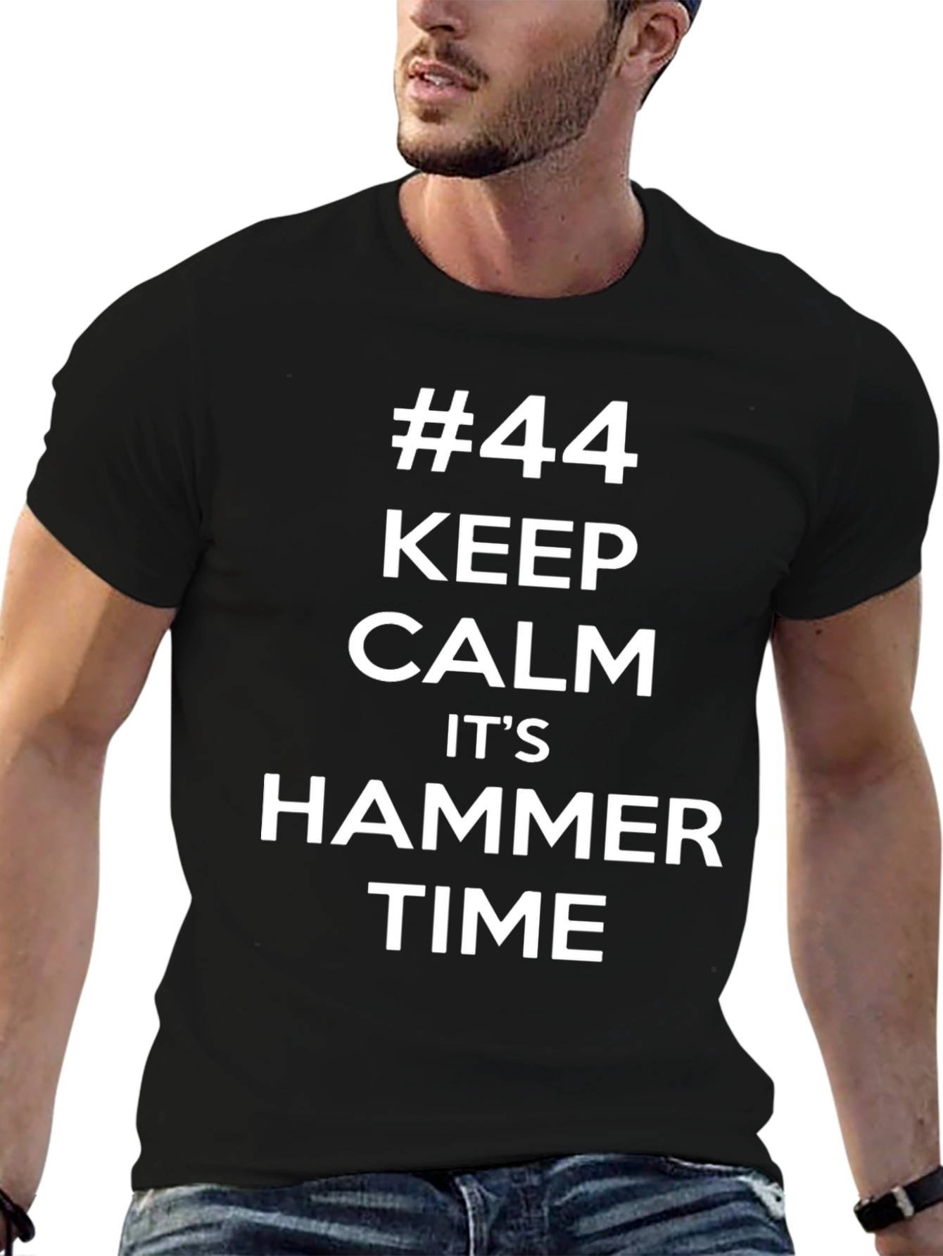 Keep Calm Its Hammer Time #44 Black Tee