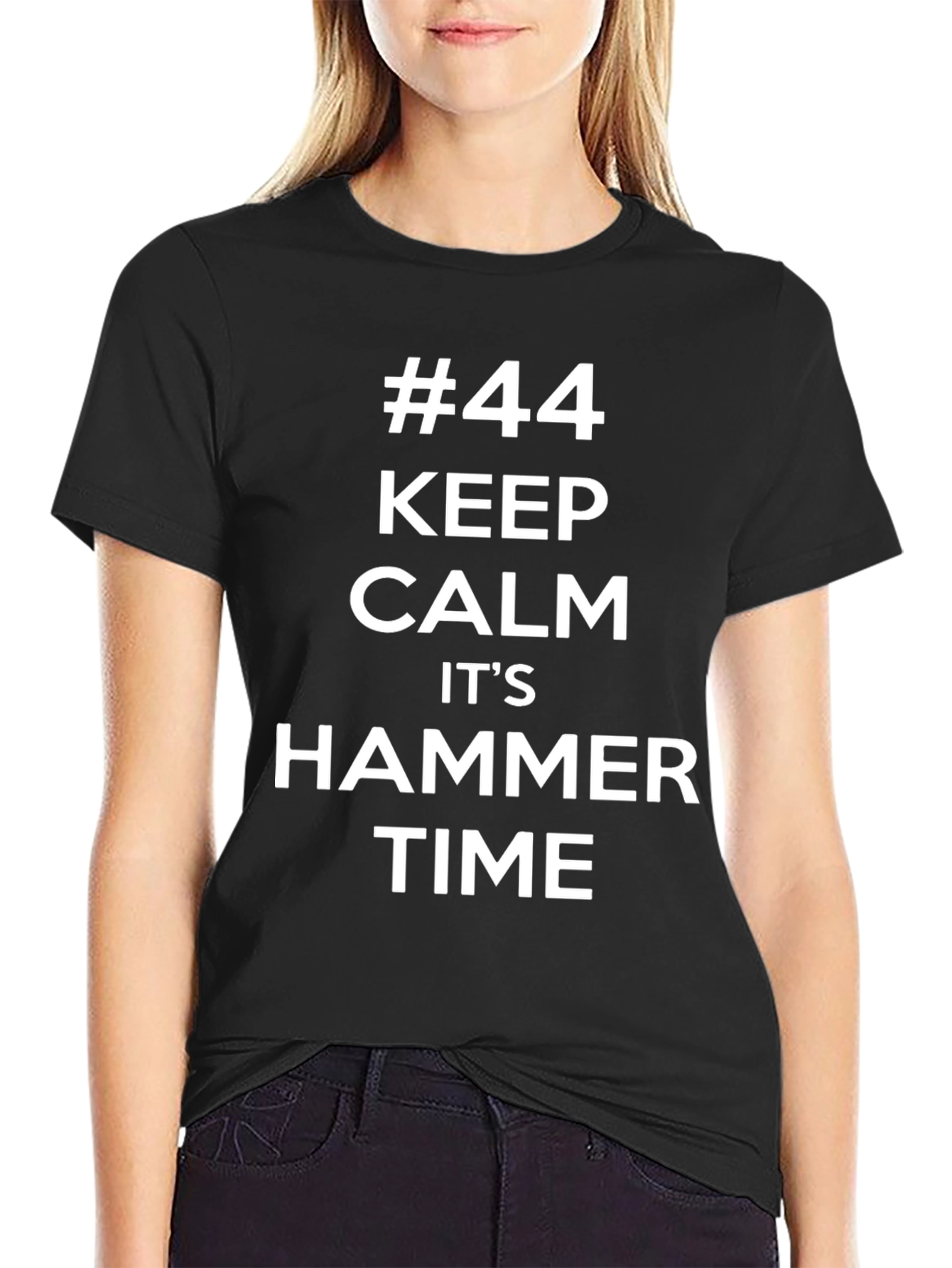 Keep Calm Its Hammer Time #44 Black Tee