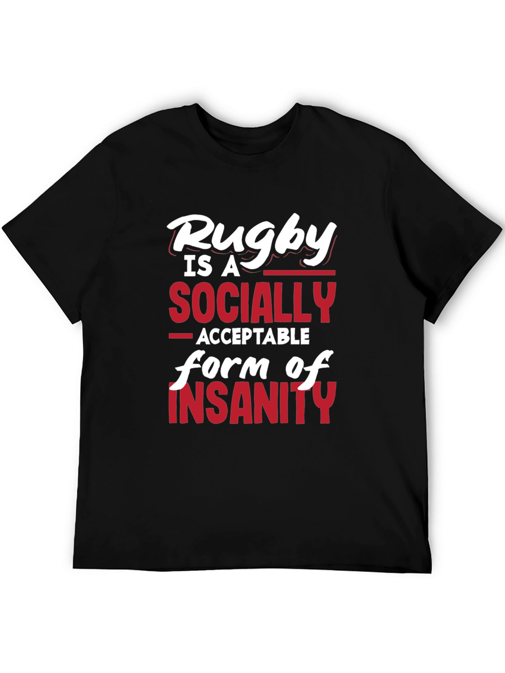 Rugby Insanity Graphic T-Shirt - Black