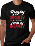 Rugby Insanity Graphic T-Shirt - Black