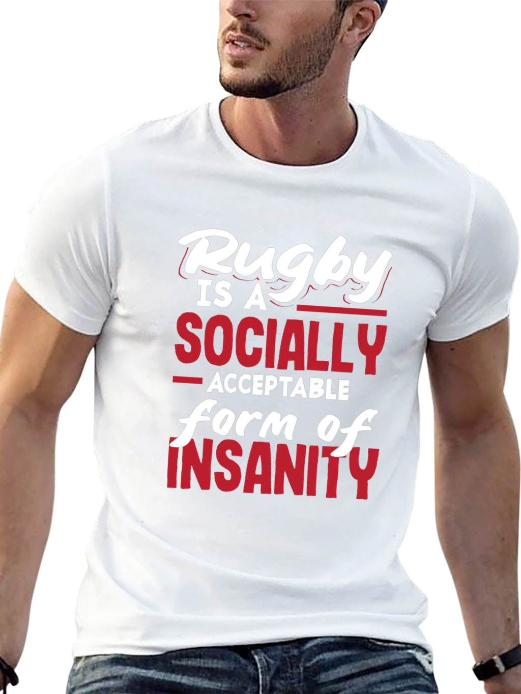 Rugby Insanity Graphic T-Shirt - Black