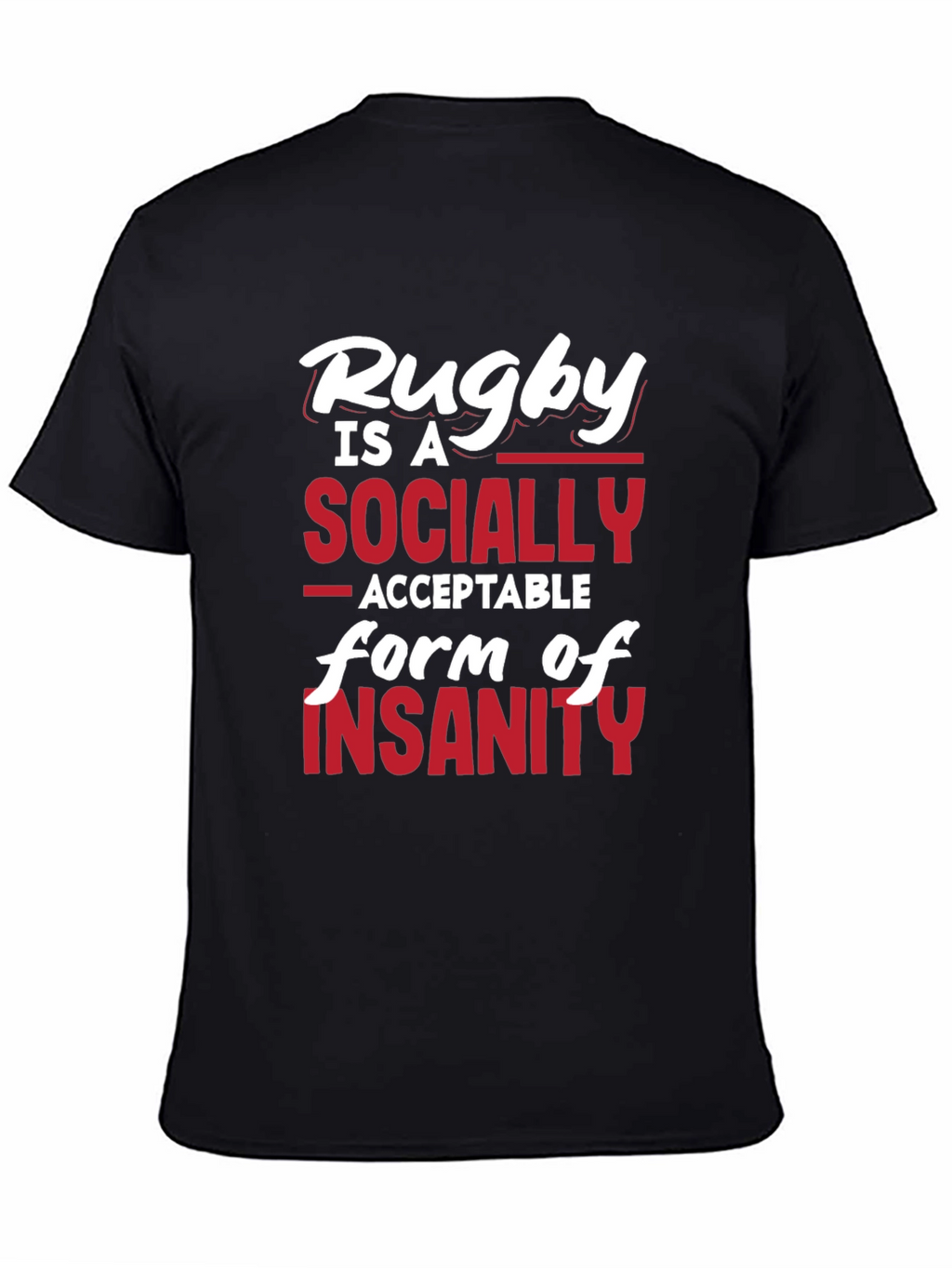 Rugby Insanity Graphic T-Shirt - Black