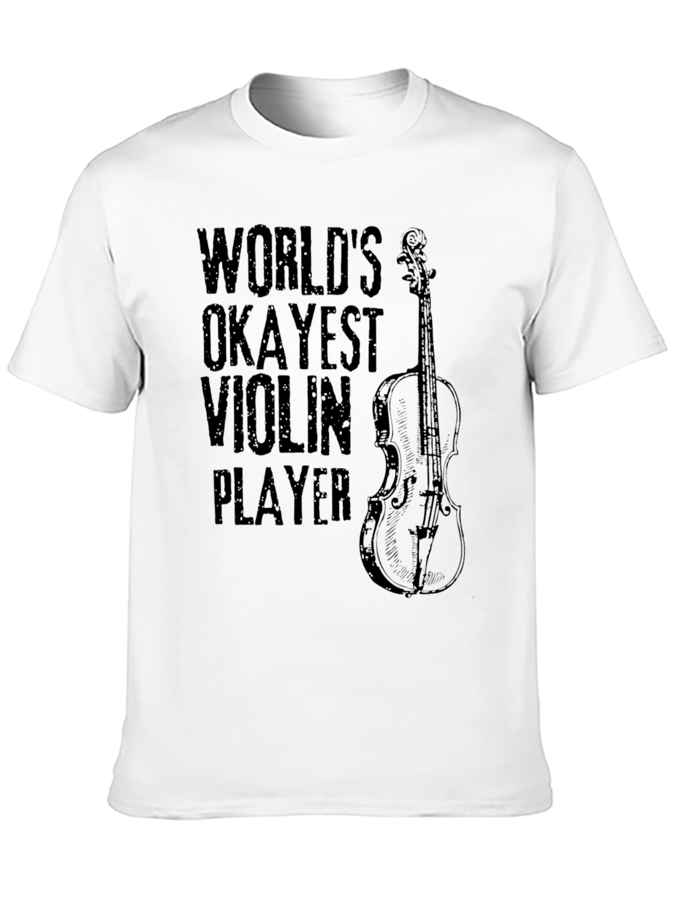 Worlds Okayest Violin Player Black Graphic Tee