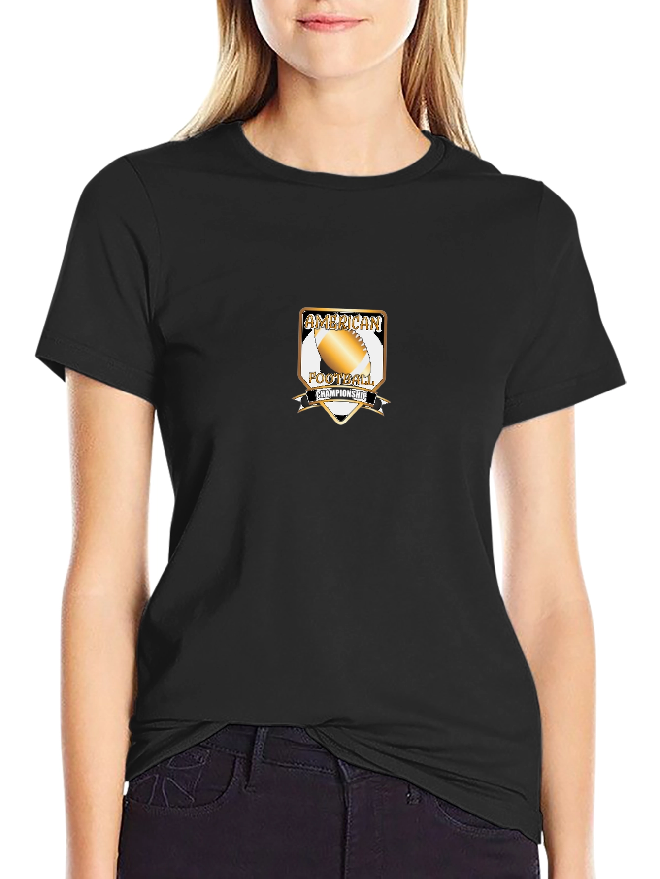 American Football Championship Black T-Shirt