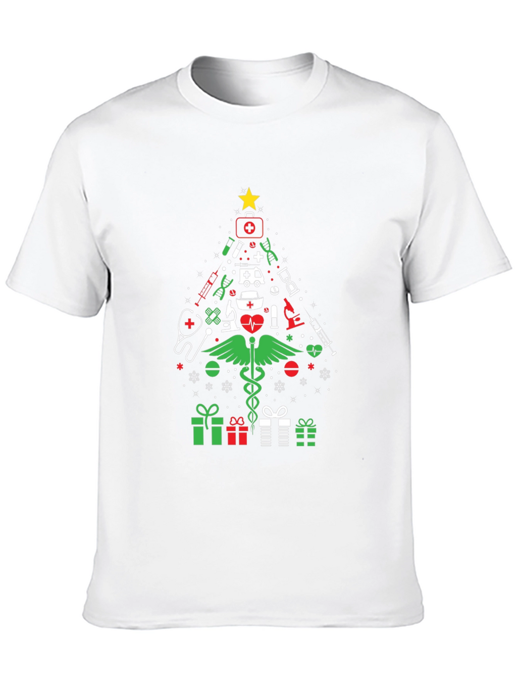 Nurse Christmas Tree Graphic T-Shirt