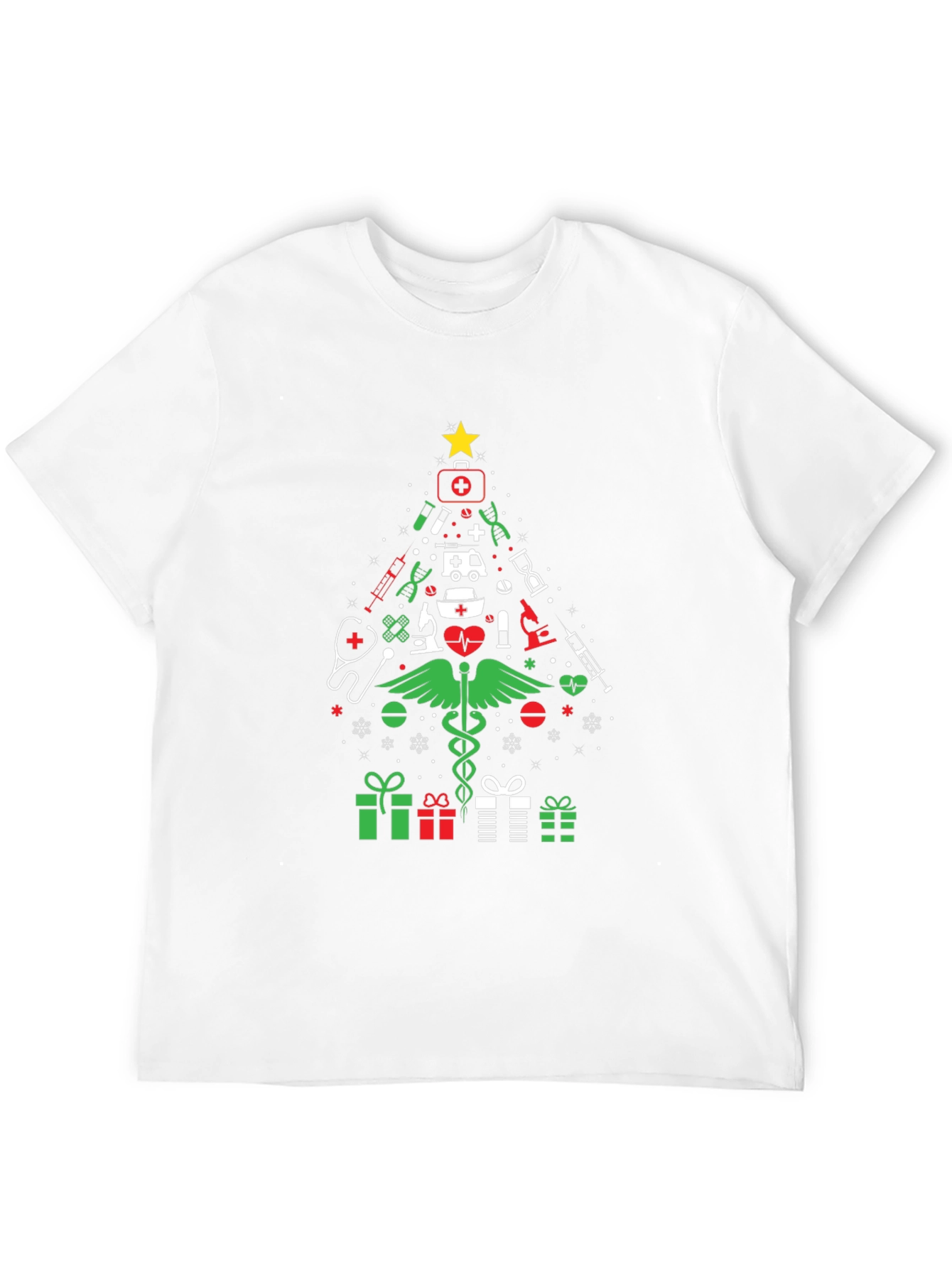 Nurse Christmas Tree Graphic T-Shirt