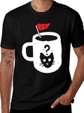 Cat Coffee Cup Graphic Tee