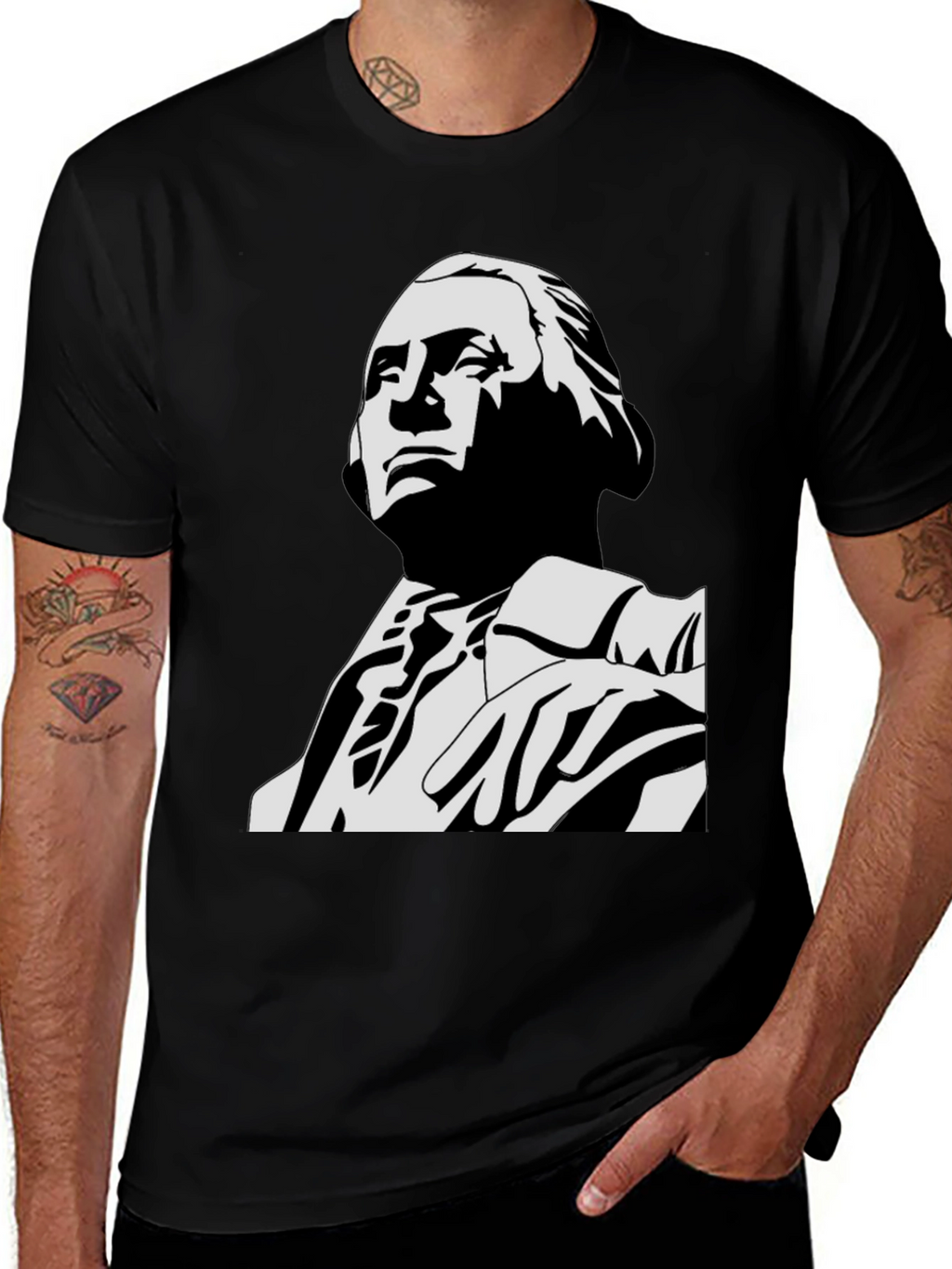 George Washington Graphic Tee - Black Cotton Blend