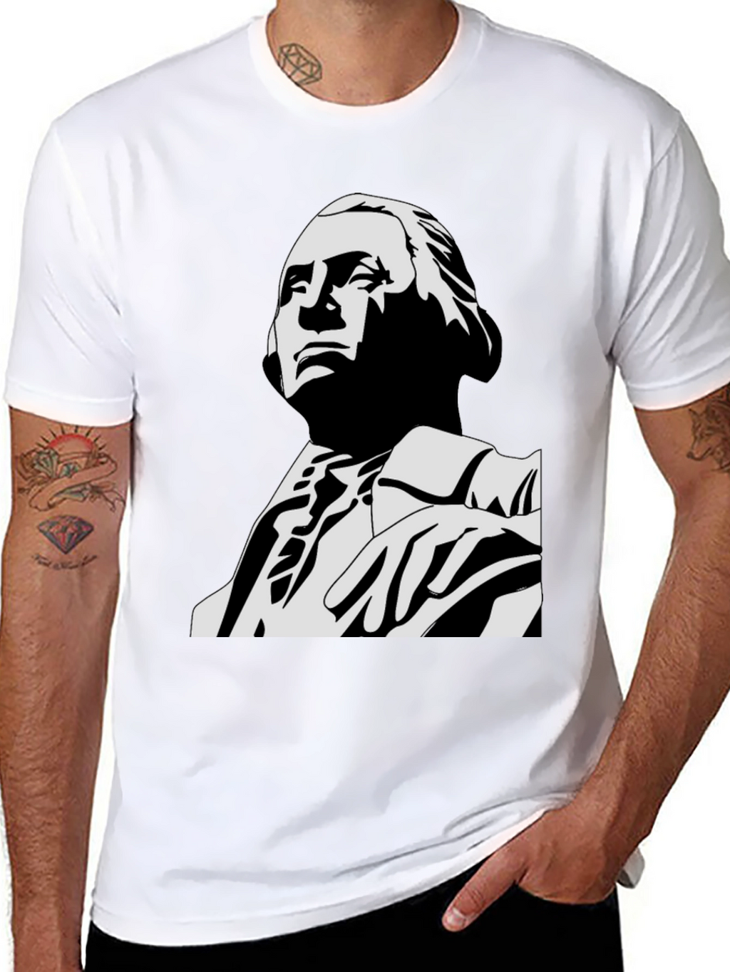 George Washington Graphic Tee - Black Cotton Blend