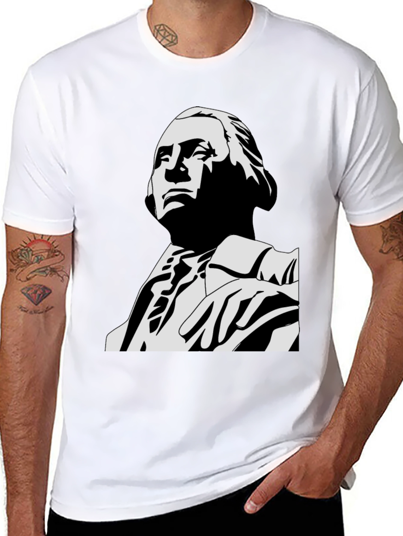 George Washington Graphic Tee - Black Cotton Blend