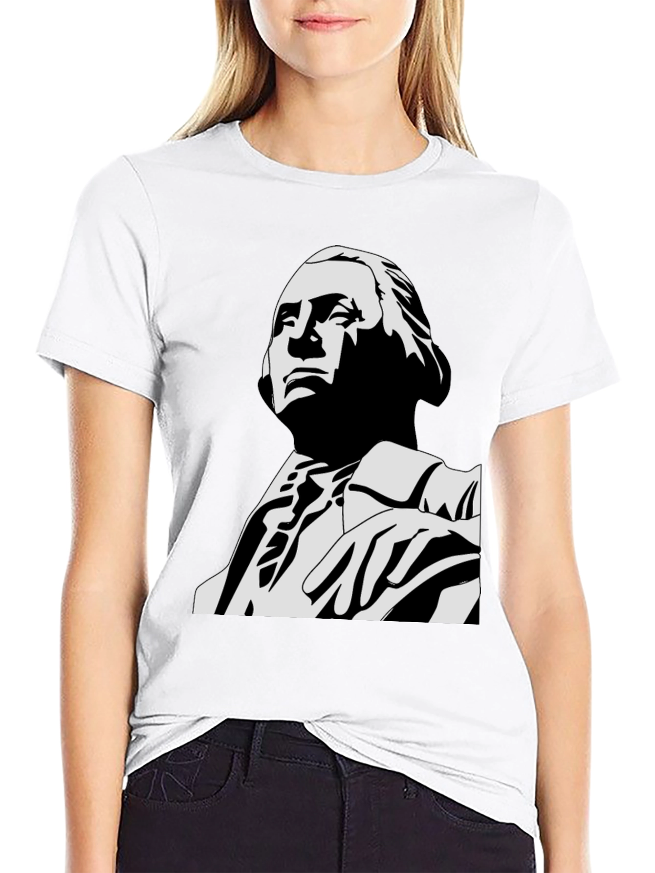 George Washington Graphic Tee - Black Cotton Blend
