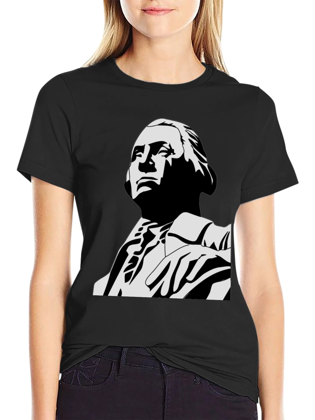 George Washington Graphic Tee - Black Cotton Blend