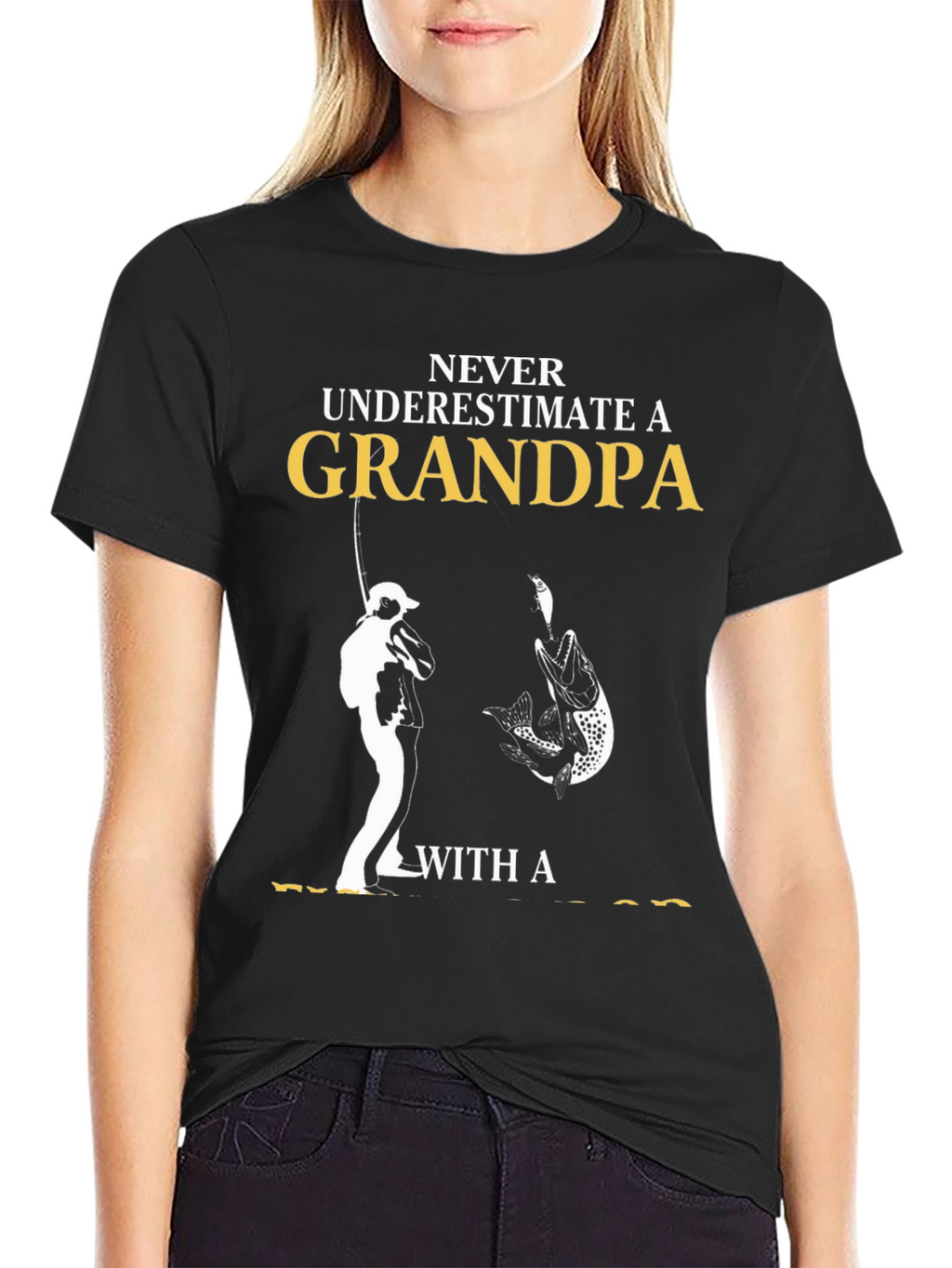 Never Underestimate a Grandpa Fishing T-Shirt