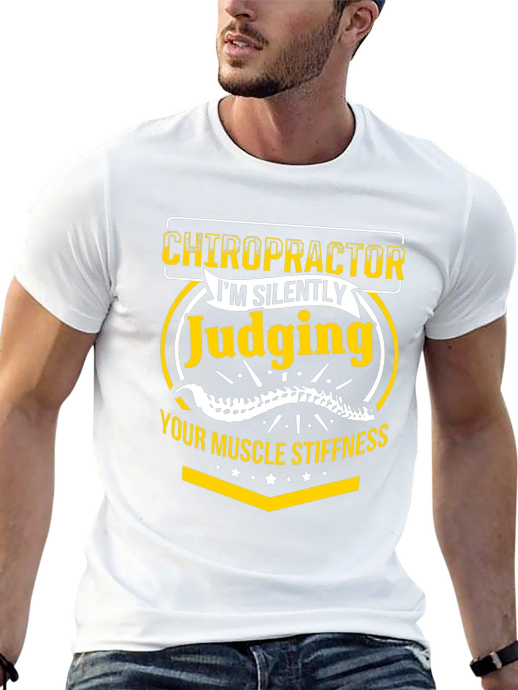 Chiropractor Judging Muscle Stiffness Graphic Tee