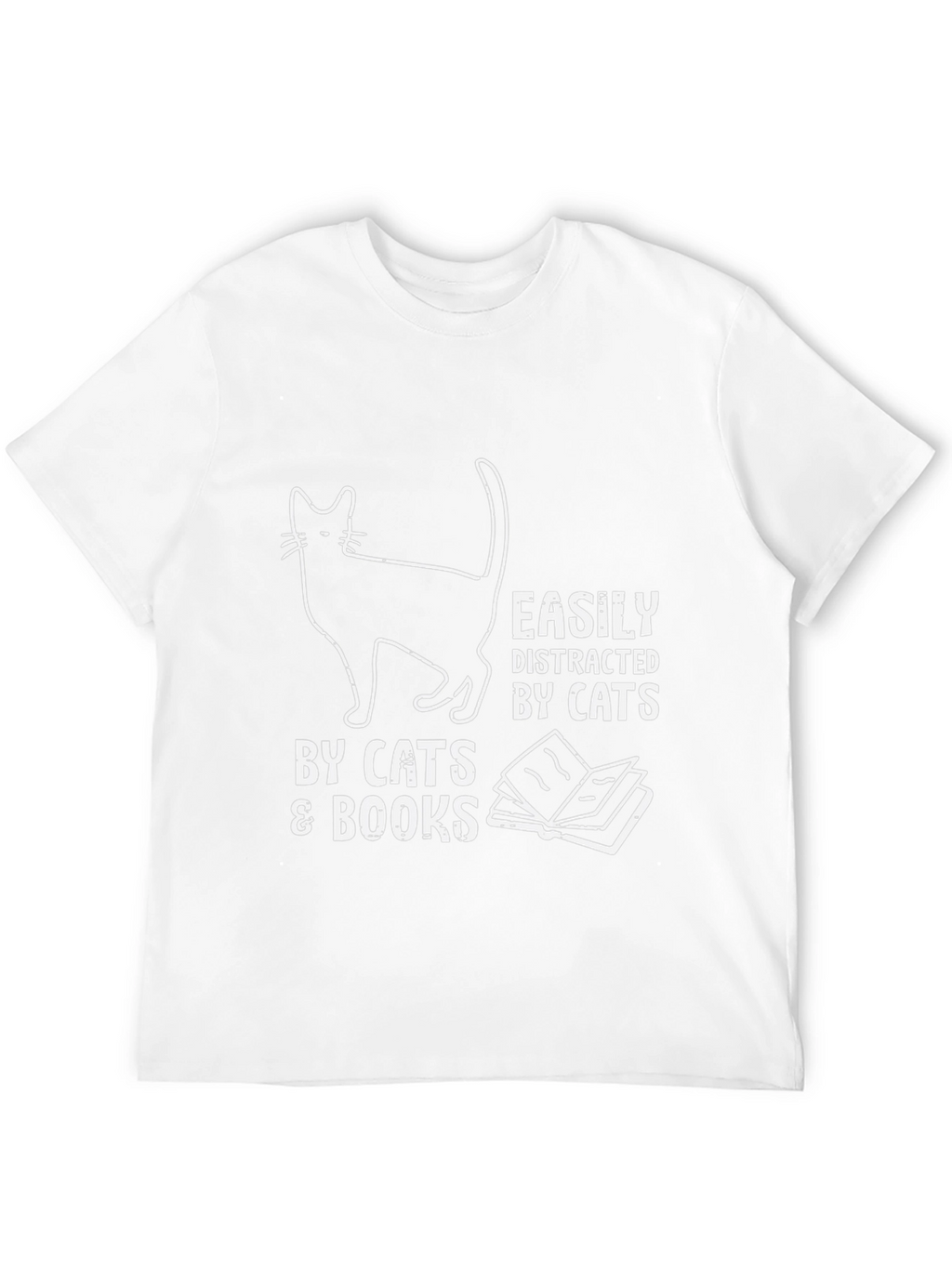 Easily Distracted by Cats and Books T-Shirt