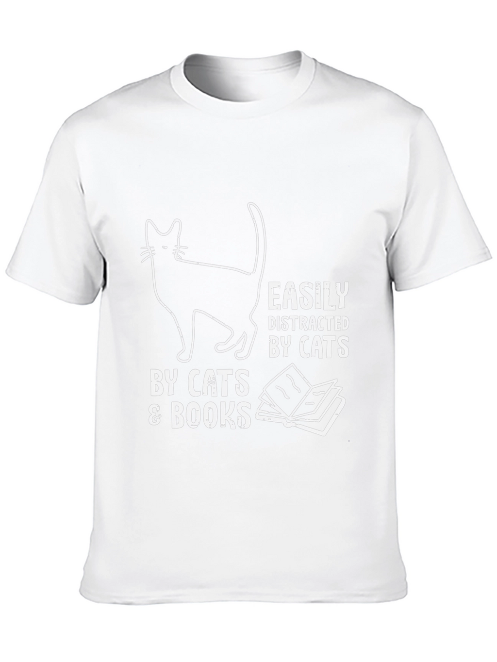 Easily Distracted by Cats and Books T-Shirt
